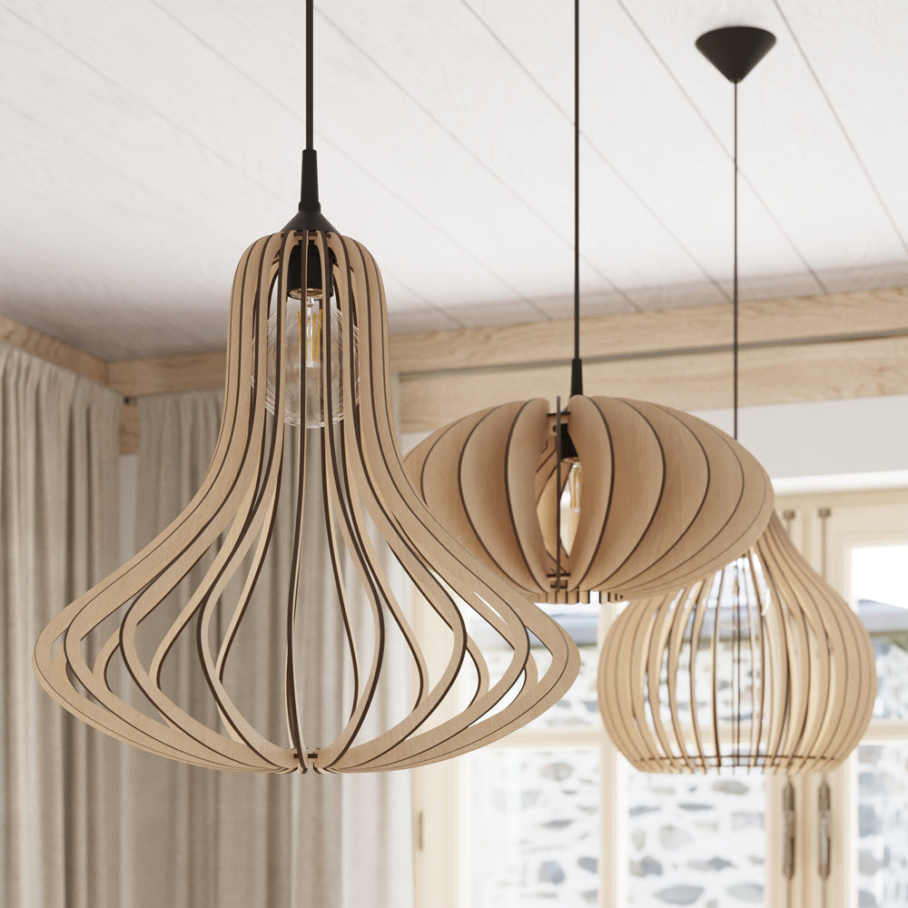 Lampa wisząca Apriva drewniany średnica 40 cm