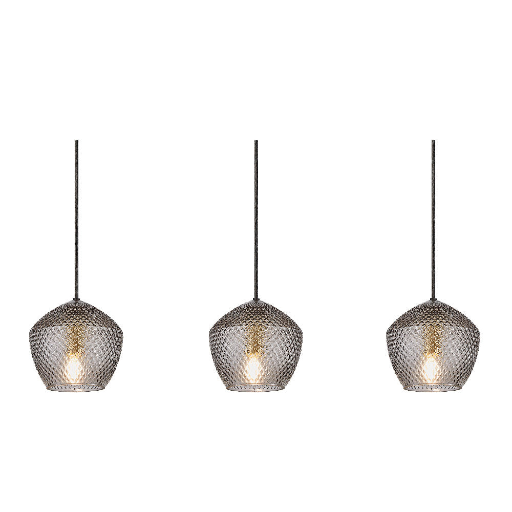 Lampa wisząca Orbiform x3 szklany klosz