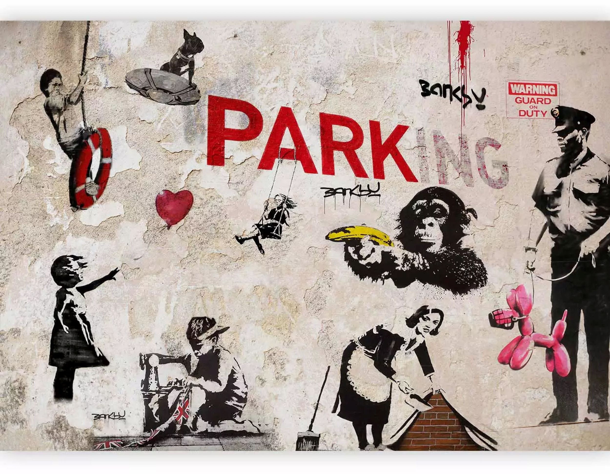 Fototapeta Kolaż graffiti Banksy 350x256 cm