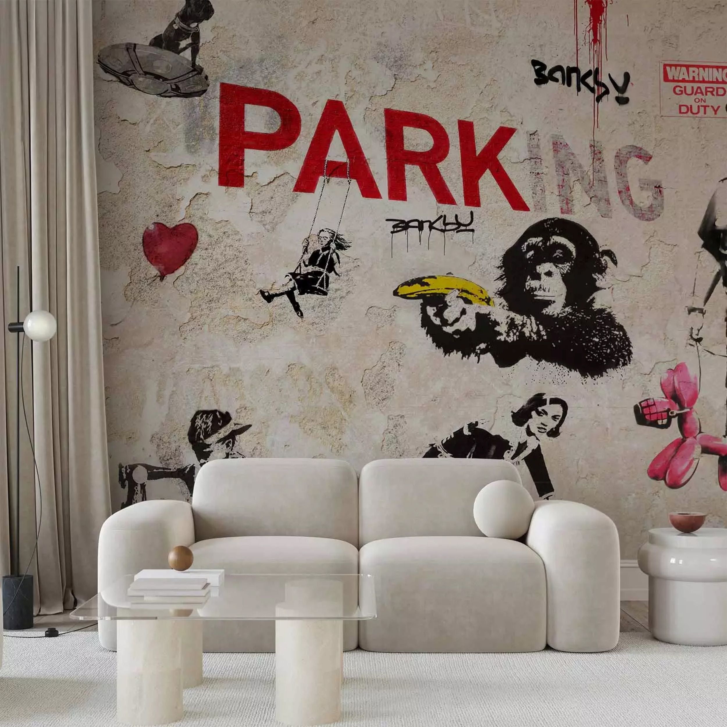 Fototapeta Kolaż graffiti Banksy 350x256 cm