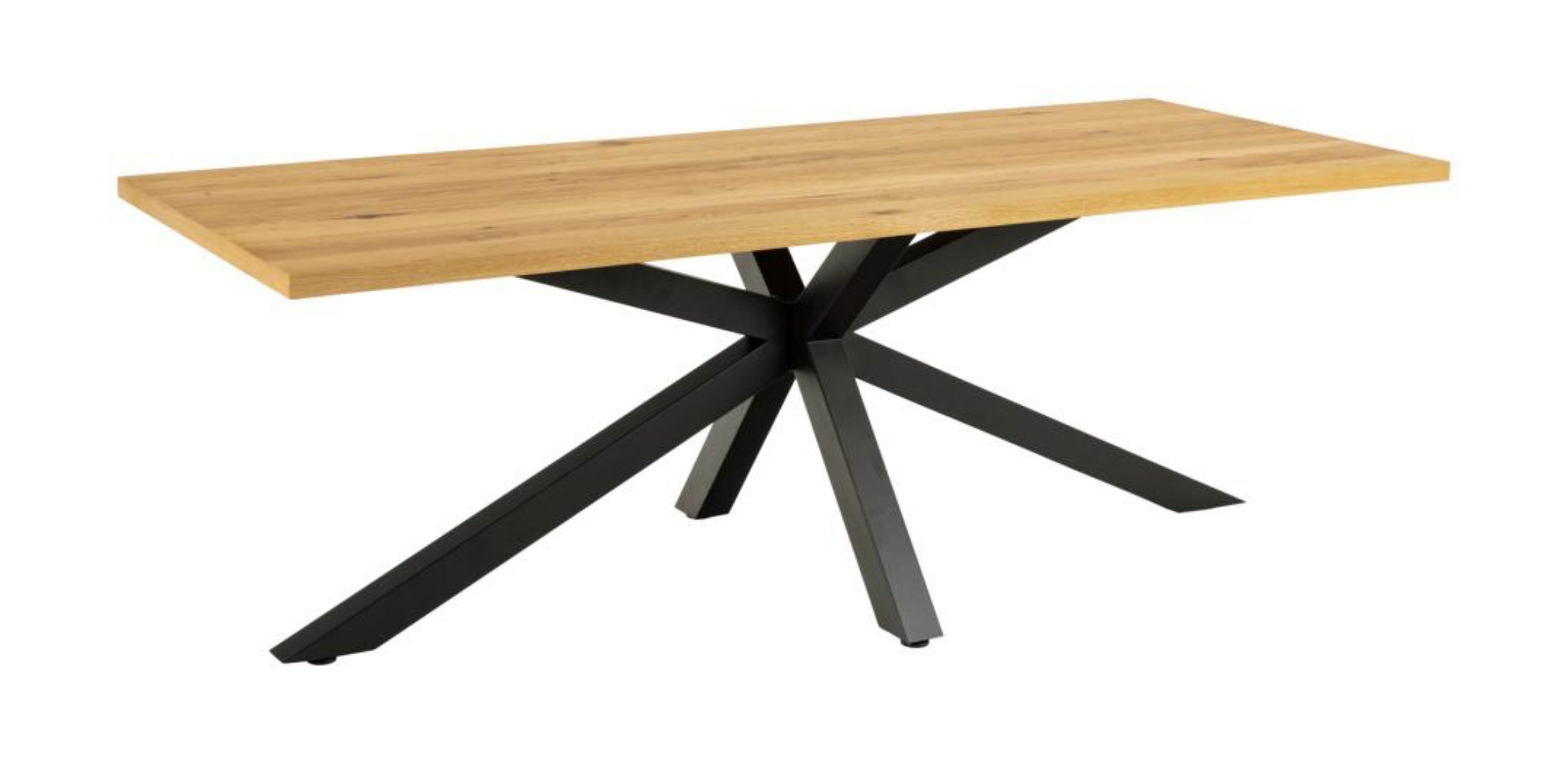 Stół do jadalni prostokątny Kardema 220x90 cm dąb fornirowany na czarnych nogach