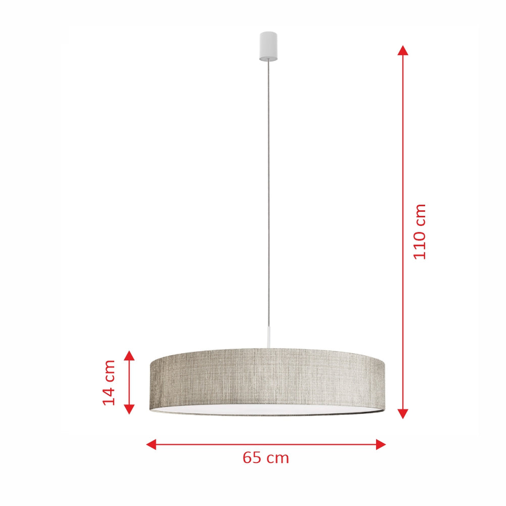 Lampa wisząca Nourie szara średnica 65 cm 8947