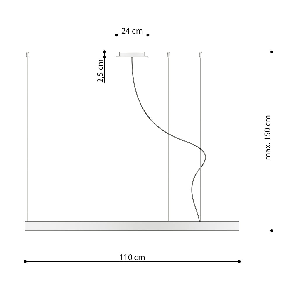 Żyrandol Retore średnica 110 cm 3000K czarny