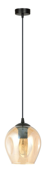 Lampa wisząca Istar czarna z miodowym kloszem x1