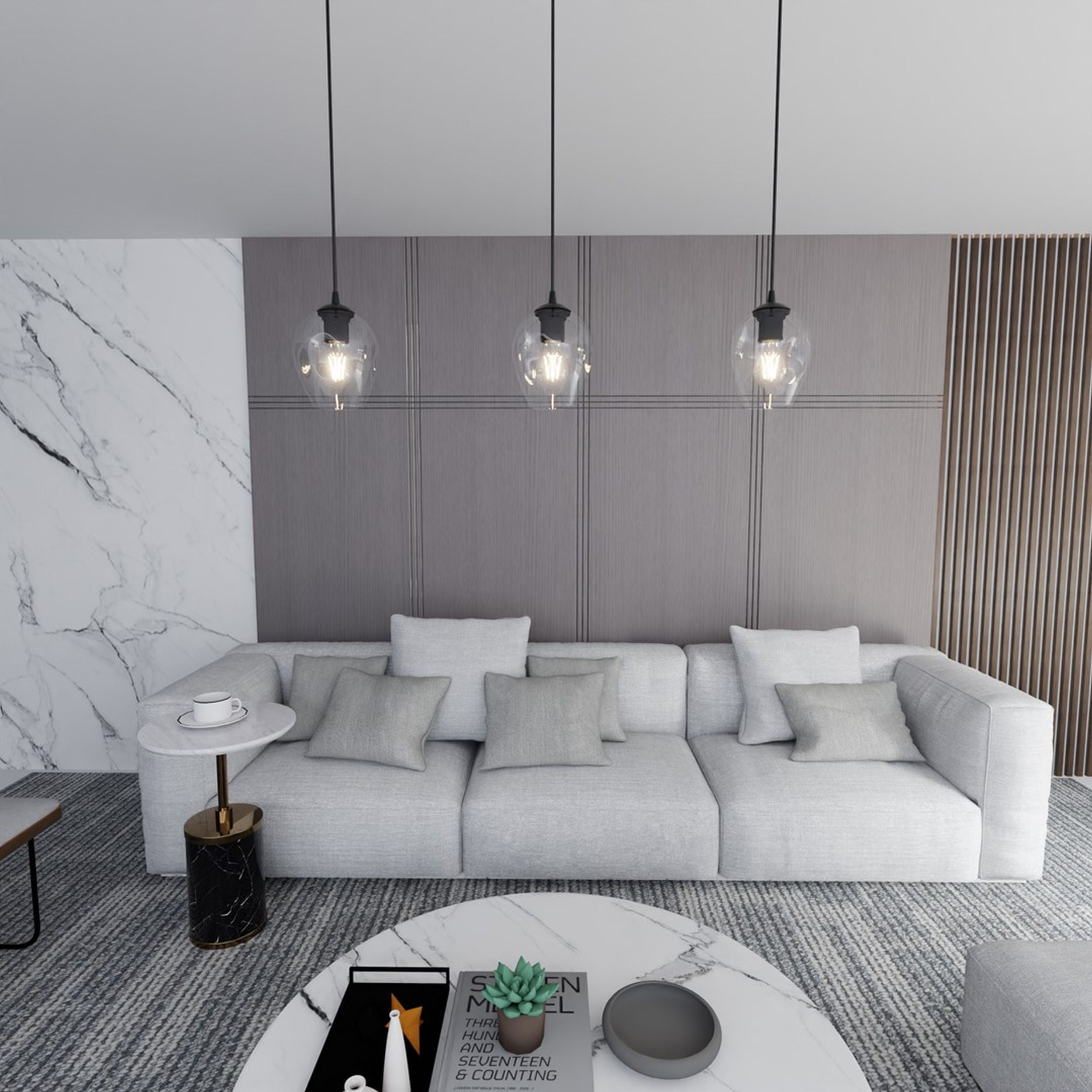 Lampa wisząca Istar czarna z transparentnym kloszem x1