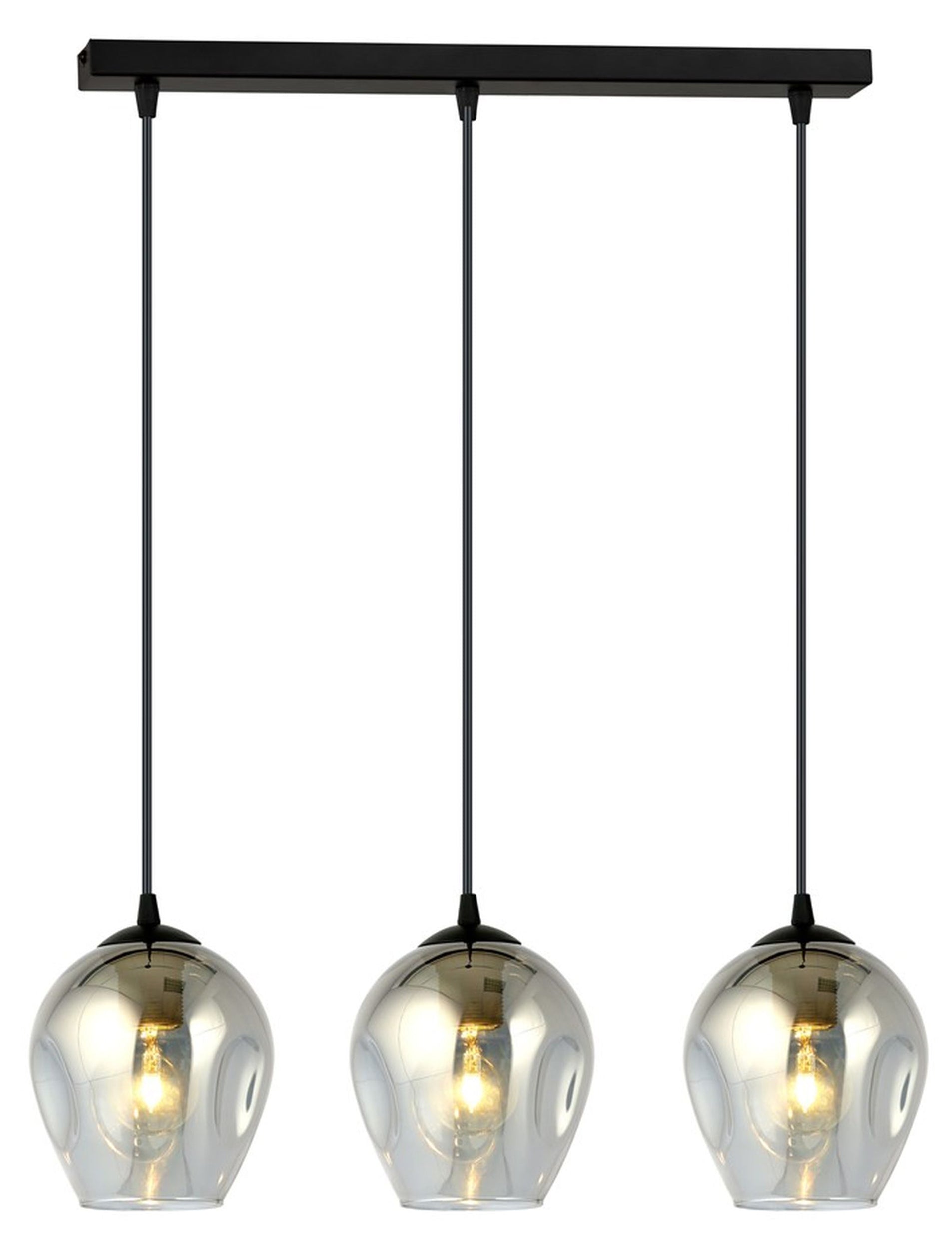 Lampa wisząca Istar czarna z grafitowymi kloszami x3