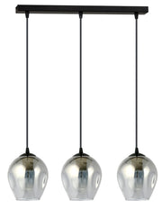 Lampa wisząca Istar czarna z grafitowymi kloszami x3