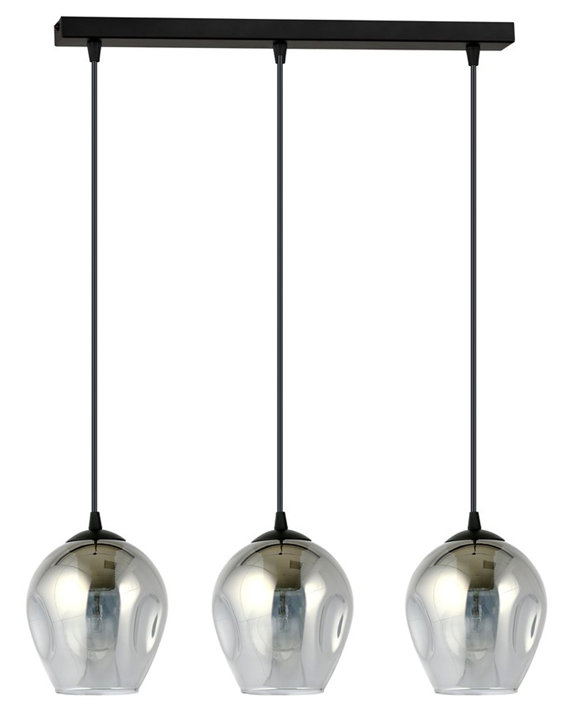 Lampa wisząca Istar czarna z grafitowymi kloszami x3