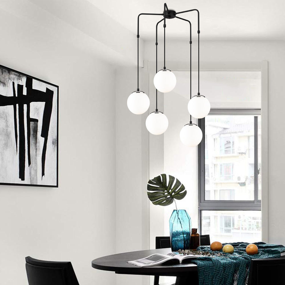 Lampa wisząca Illurked x5 kaskada czarno-srebrna