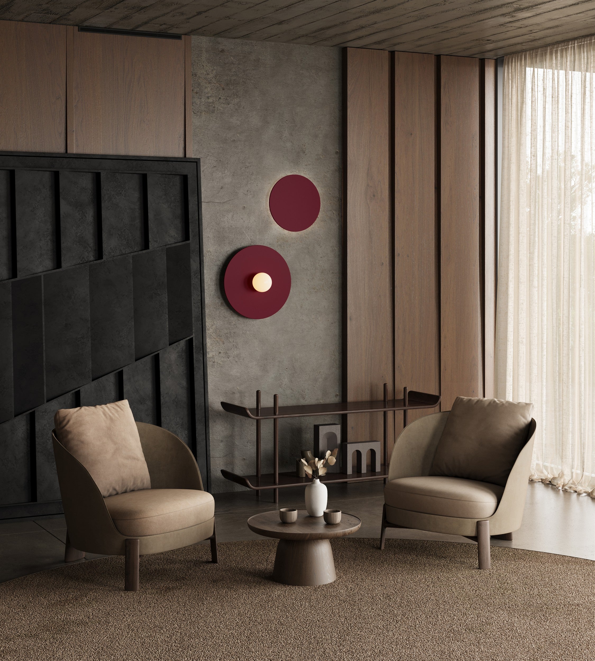 Kinkiet Ake 50 cm burgund