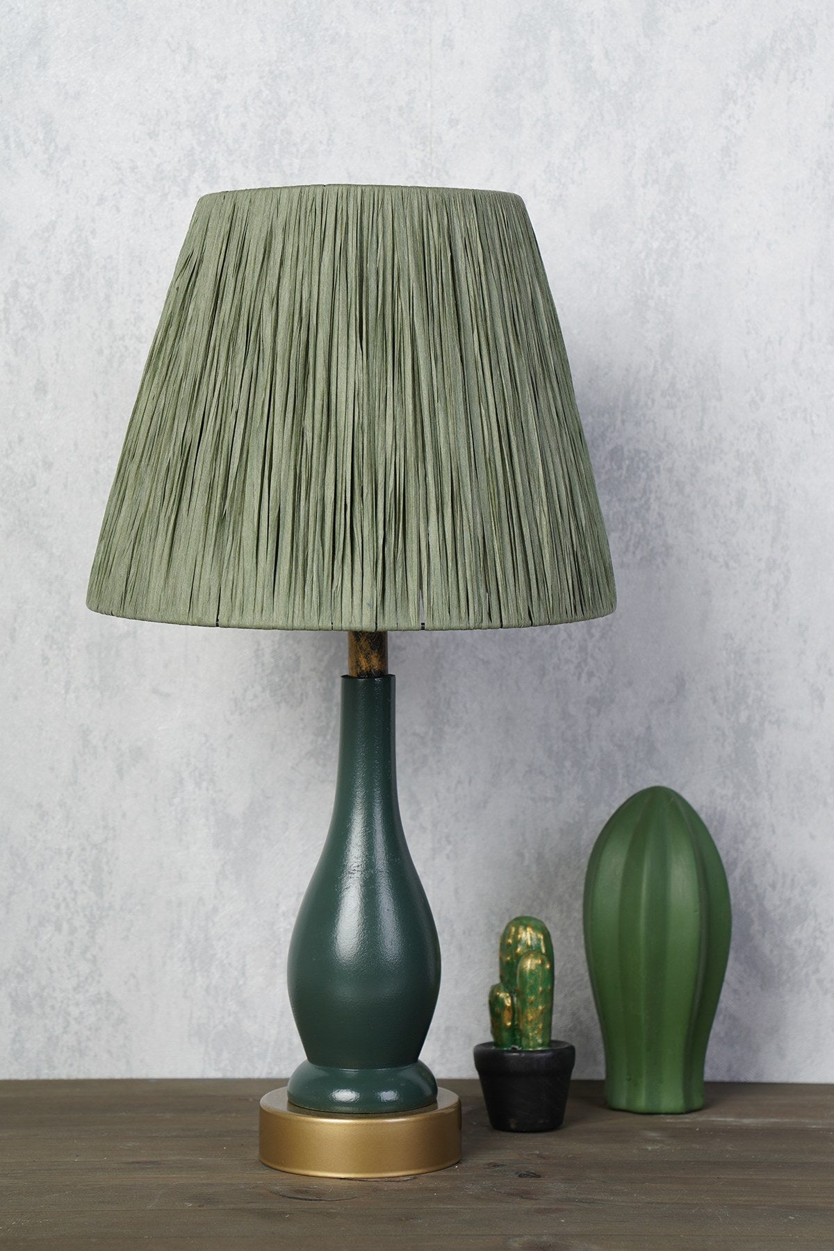 Lampa stołowa Selloon średnica 25 cm zielono/złota