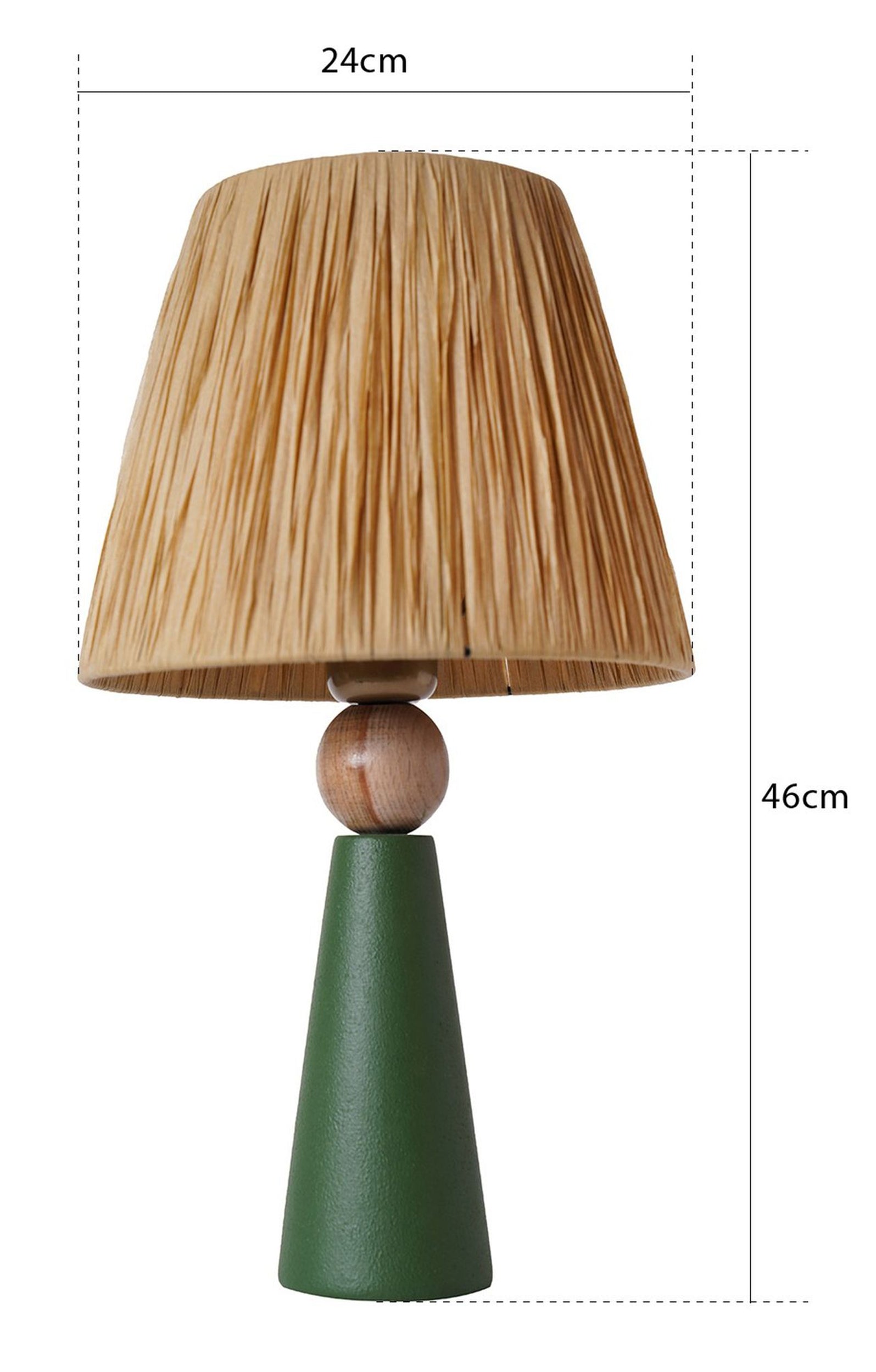 Lampa stołowa Selloon średnica 24 cm zielono/brązowa