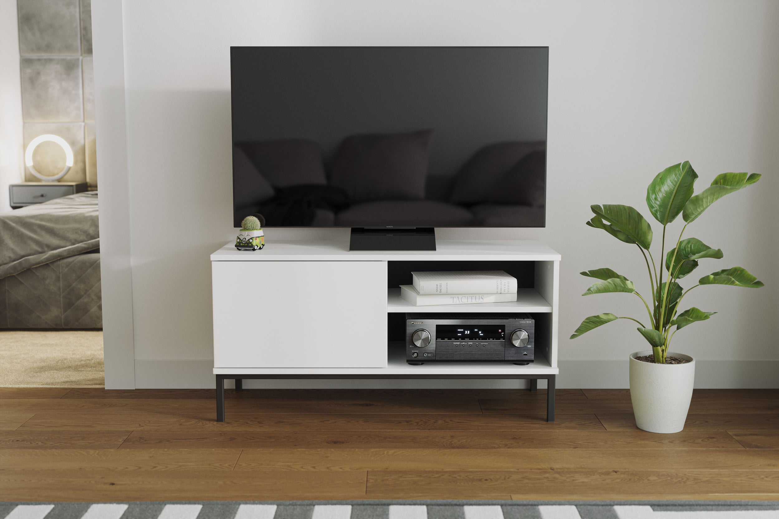 Szafka RTV Perila 100 cm biała