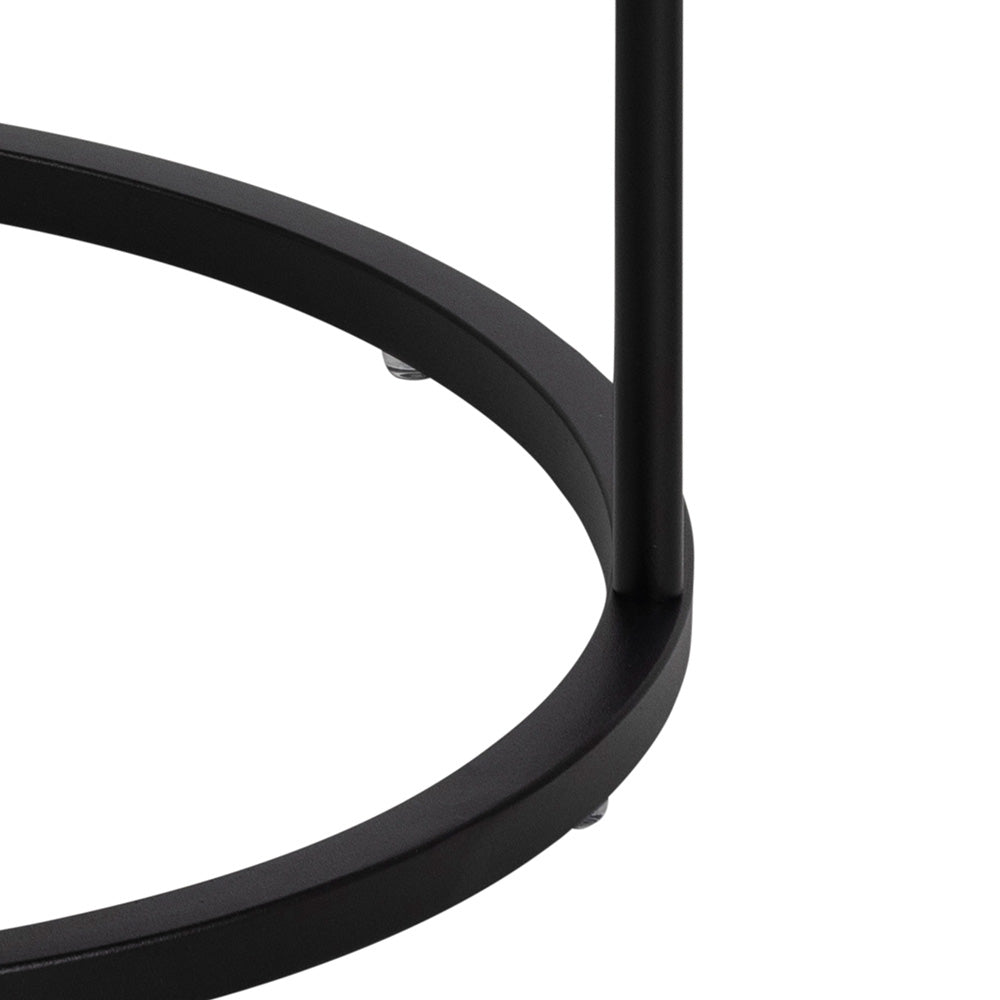 Szafka nocna z szufladą Poerava okrągła czarna