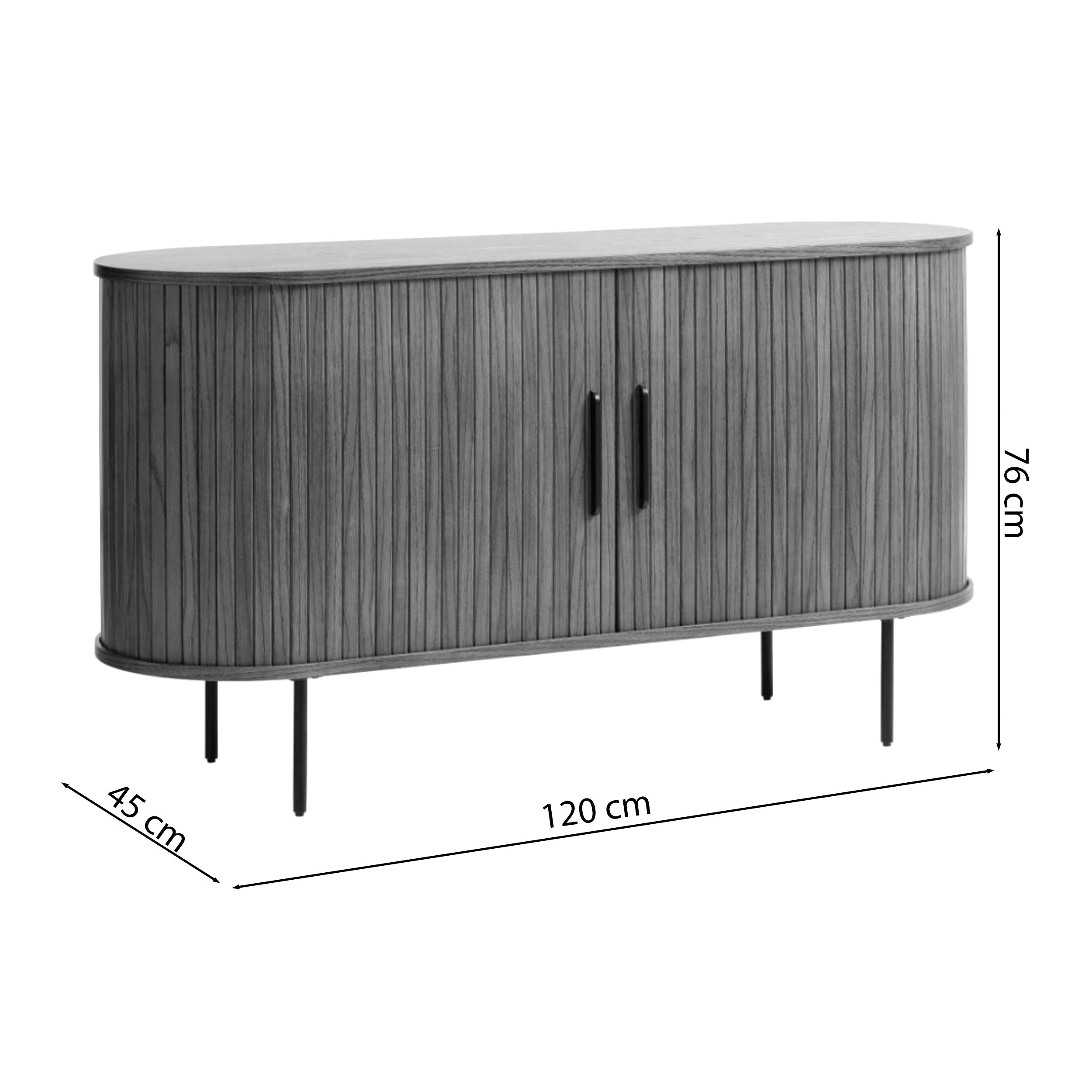 Komoda Gativel 140x76 cm lamele dąb palony