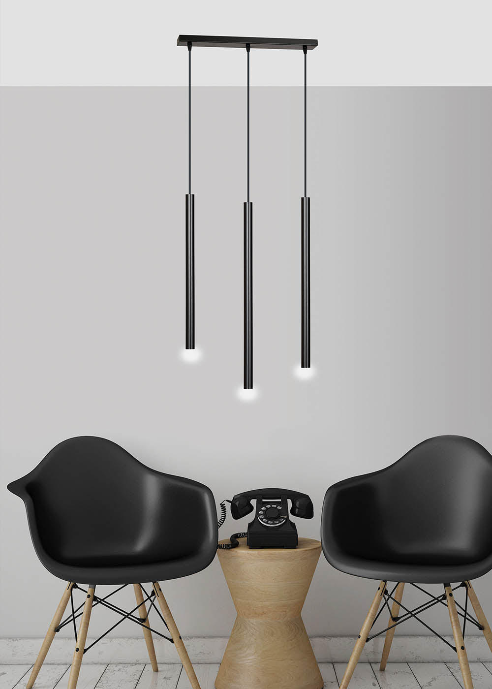 Lampa wisząca Corinaldo czarna x3