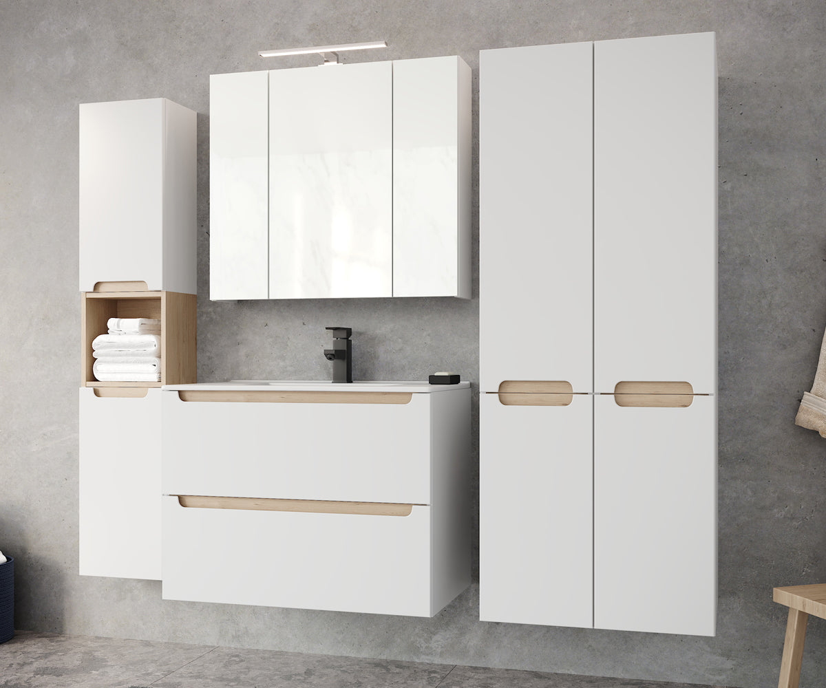 Szafka pod umywalkę Saeli wisząca z dwiema szufladami 80x45 cm