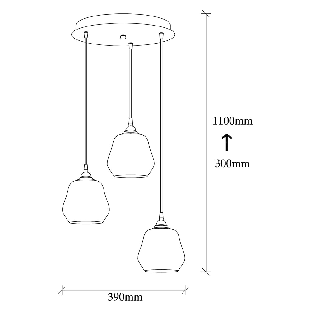Lampa sufitowa Zelotti x3 na okrągłej podsufitce