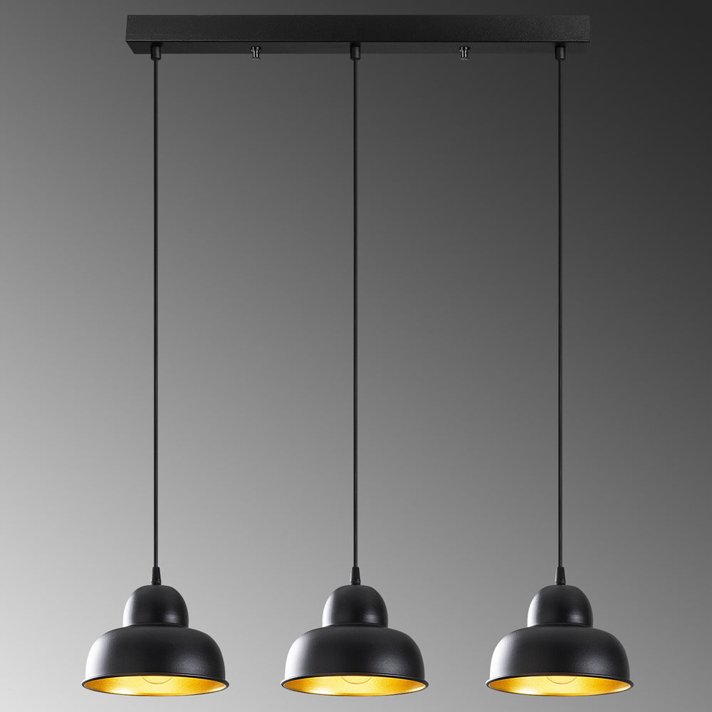 Lampa wisząca Hentima x3 czarna