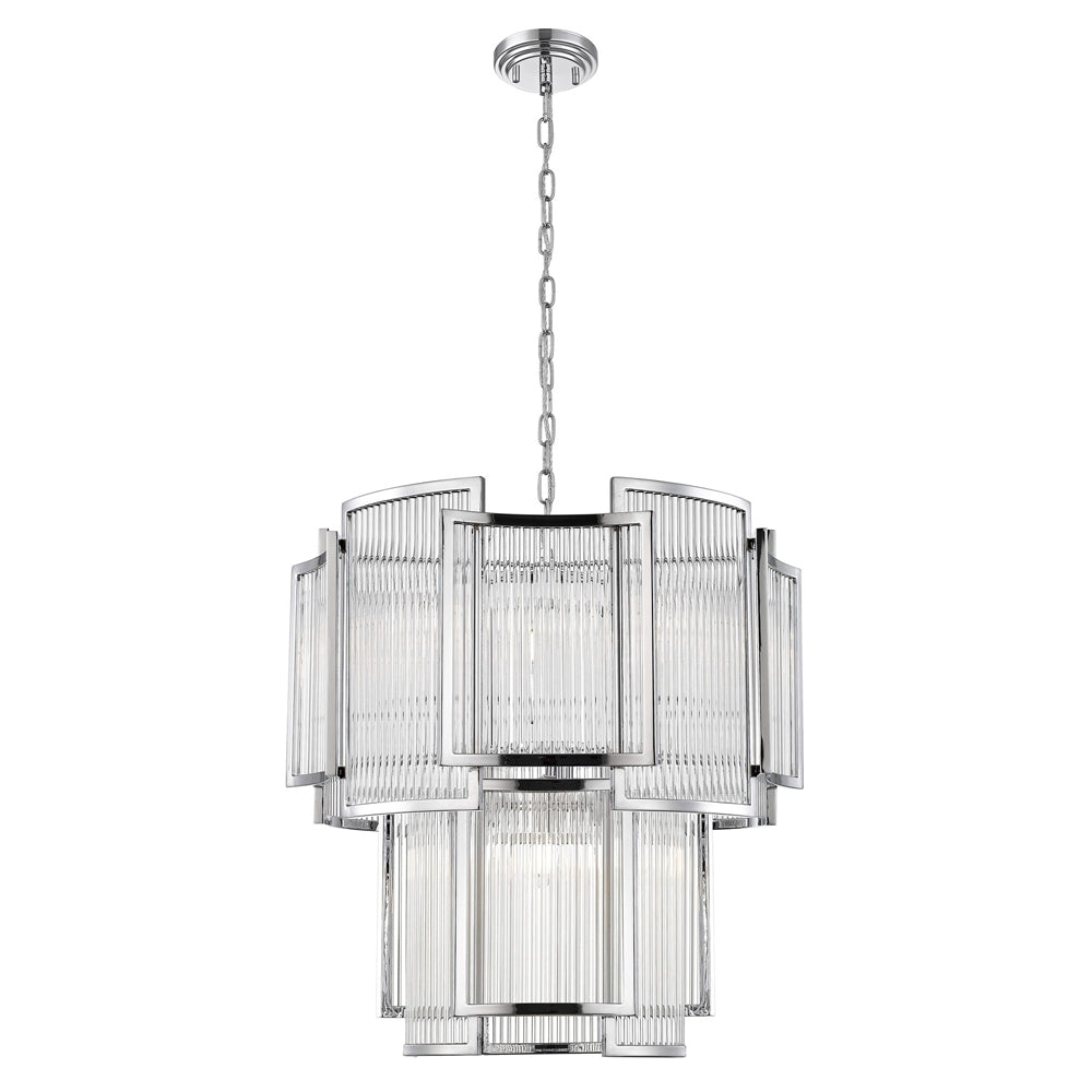 Żyrandol Bielmonte srebrny średnica 56 cm
