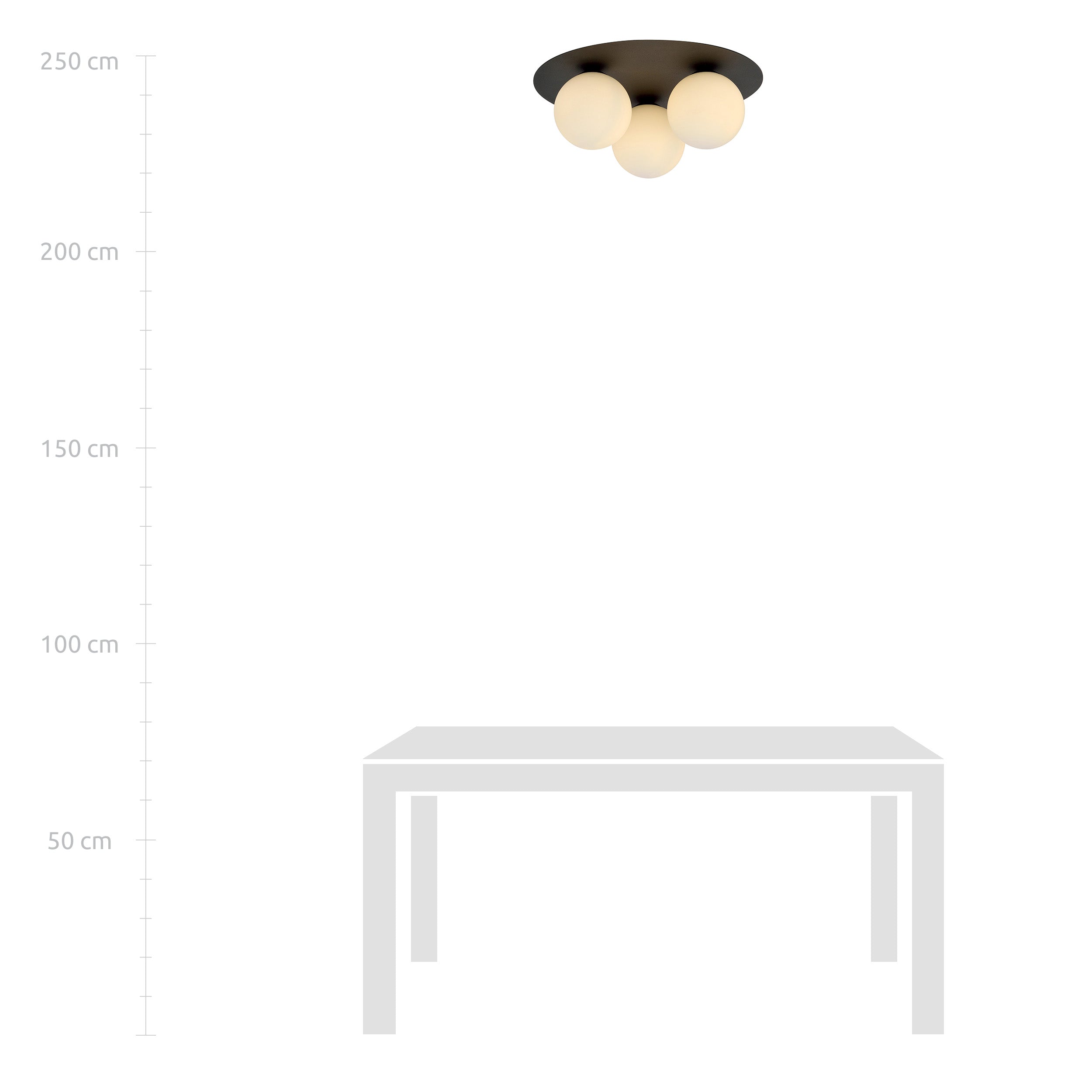 Lampa sufitowa Sorium x3 czarno-biała
