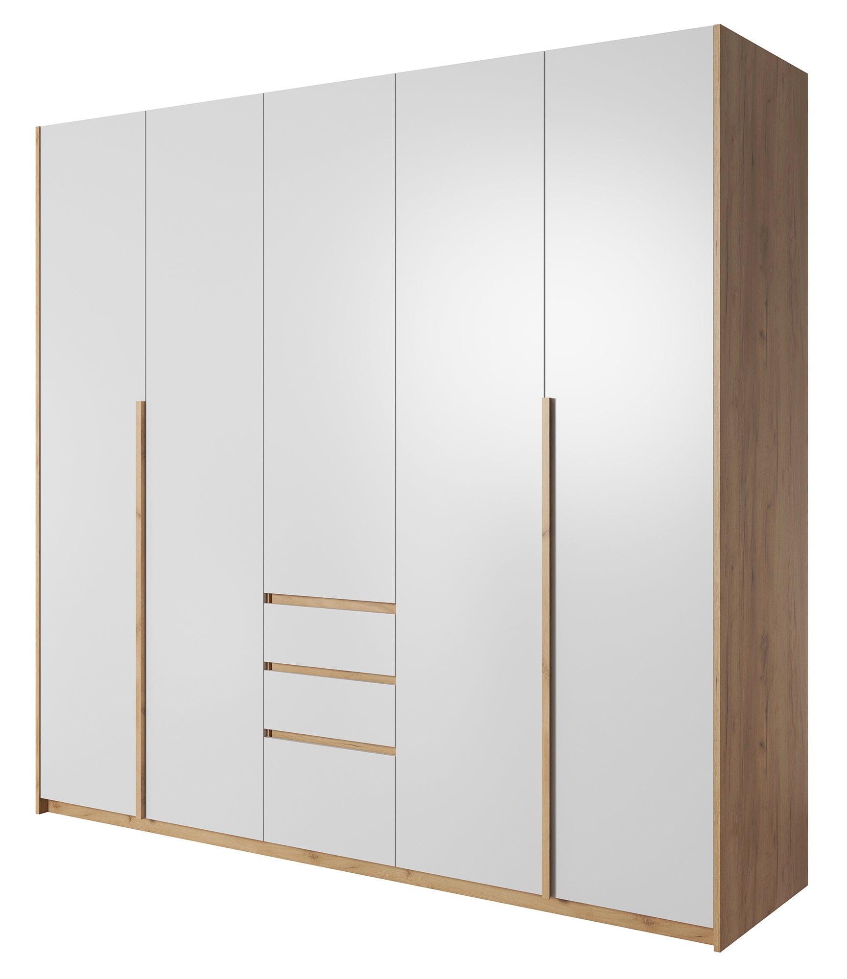 Szafa Grejs 230 cm harmonijkowa dąb craft złoty / biała