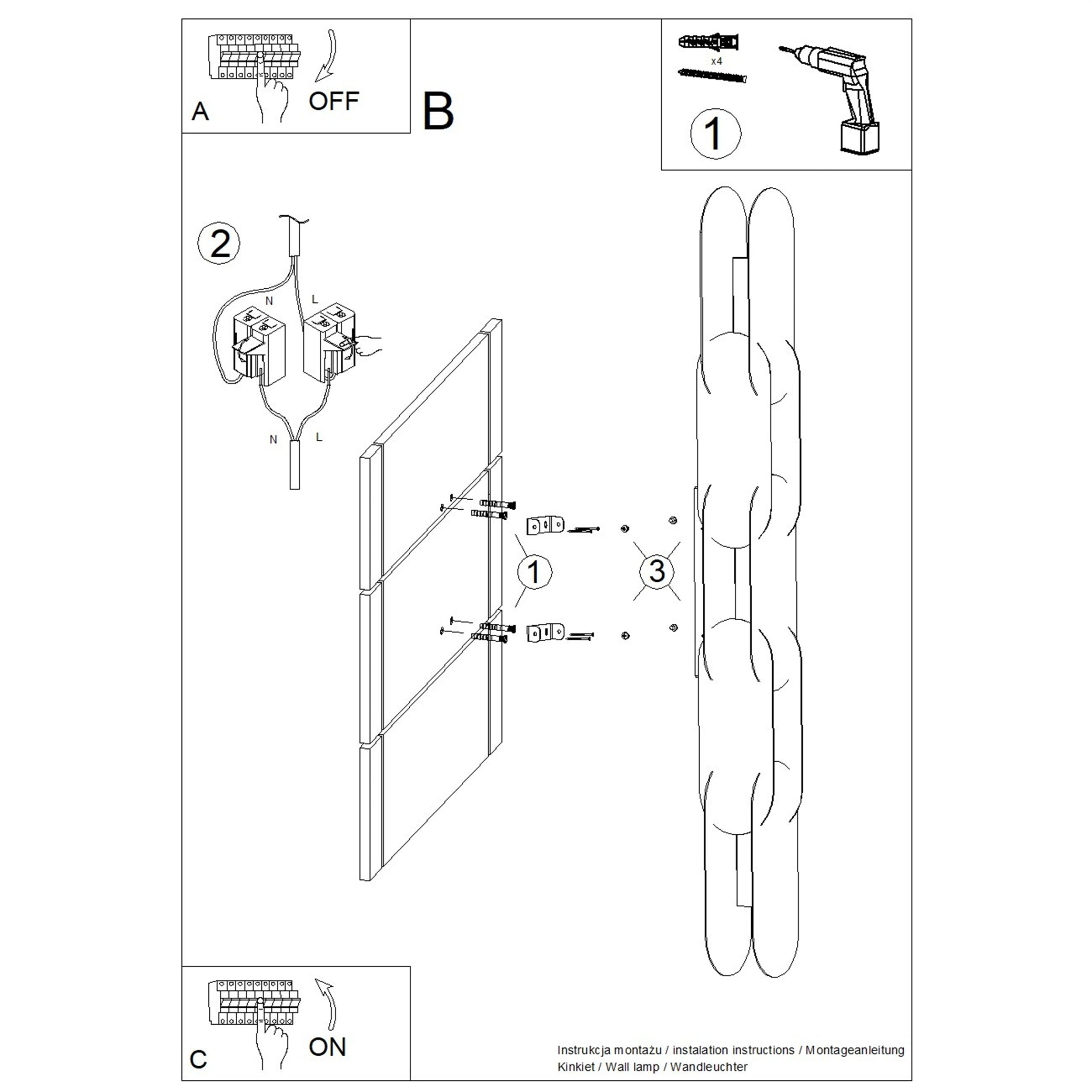 Kinkiet Chain 91 cm LED beżowy