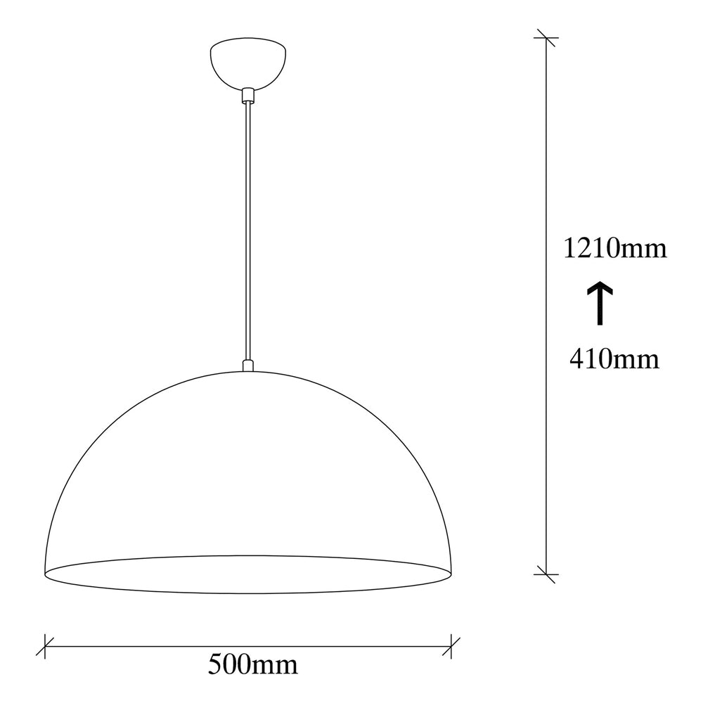 Lampa wisząca Theyro półokrągła średnica 50 cm biała