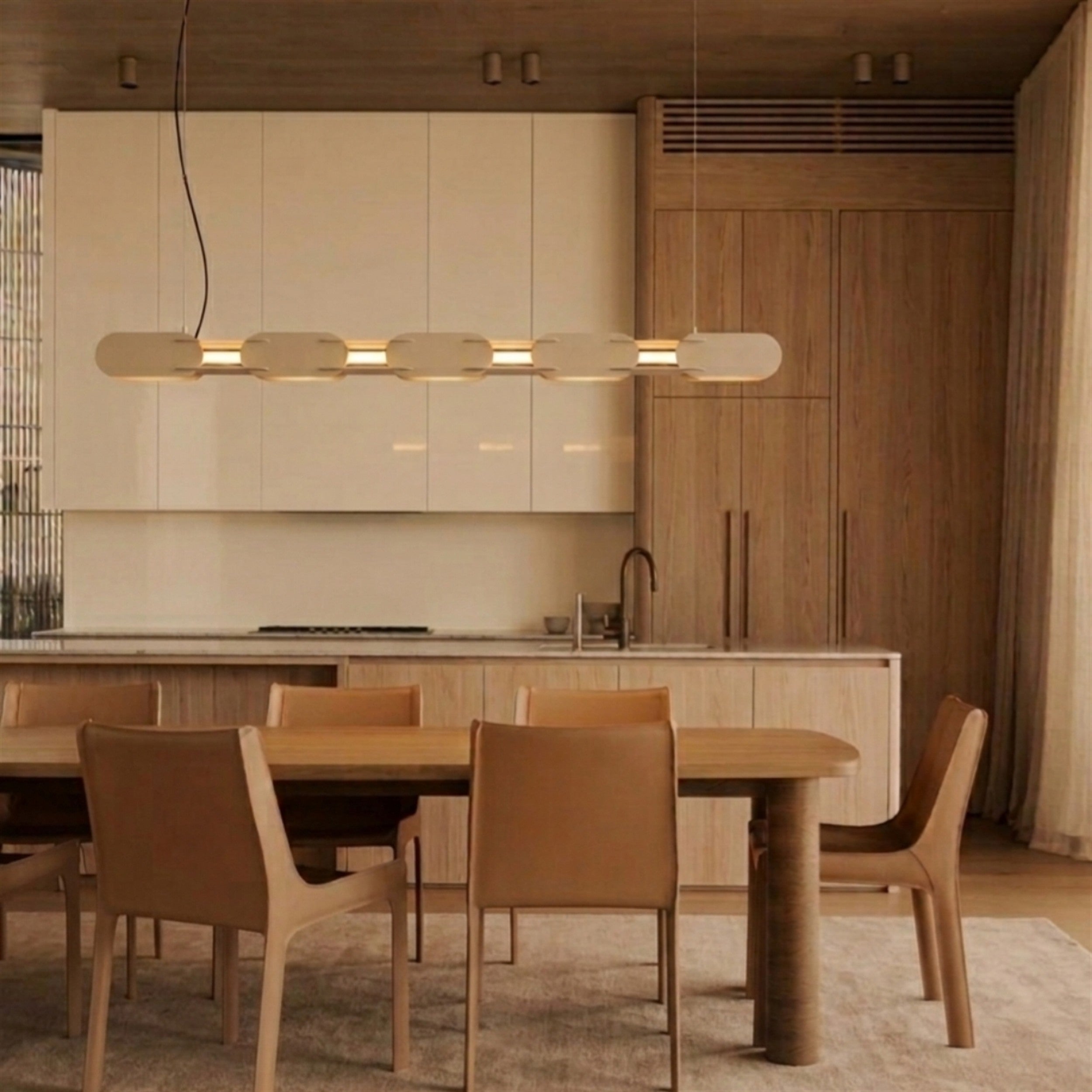 Lampa wisząca Chain 158 cm LED beżowa