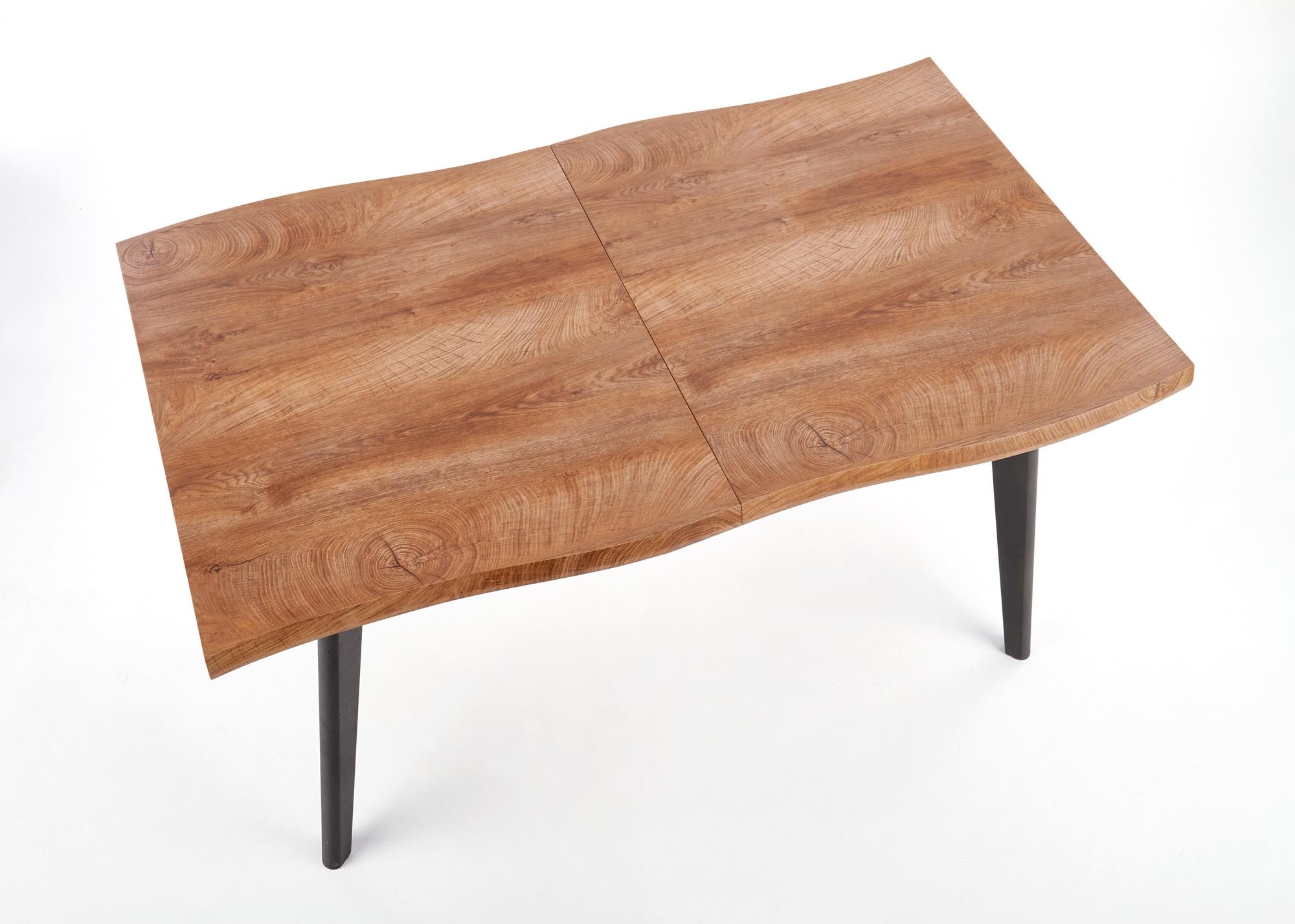 Stół rozkładany Diggory 120-180x80 cm dąb naturalny/czarny