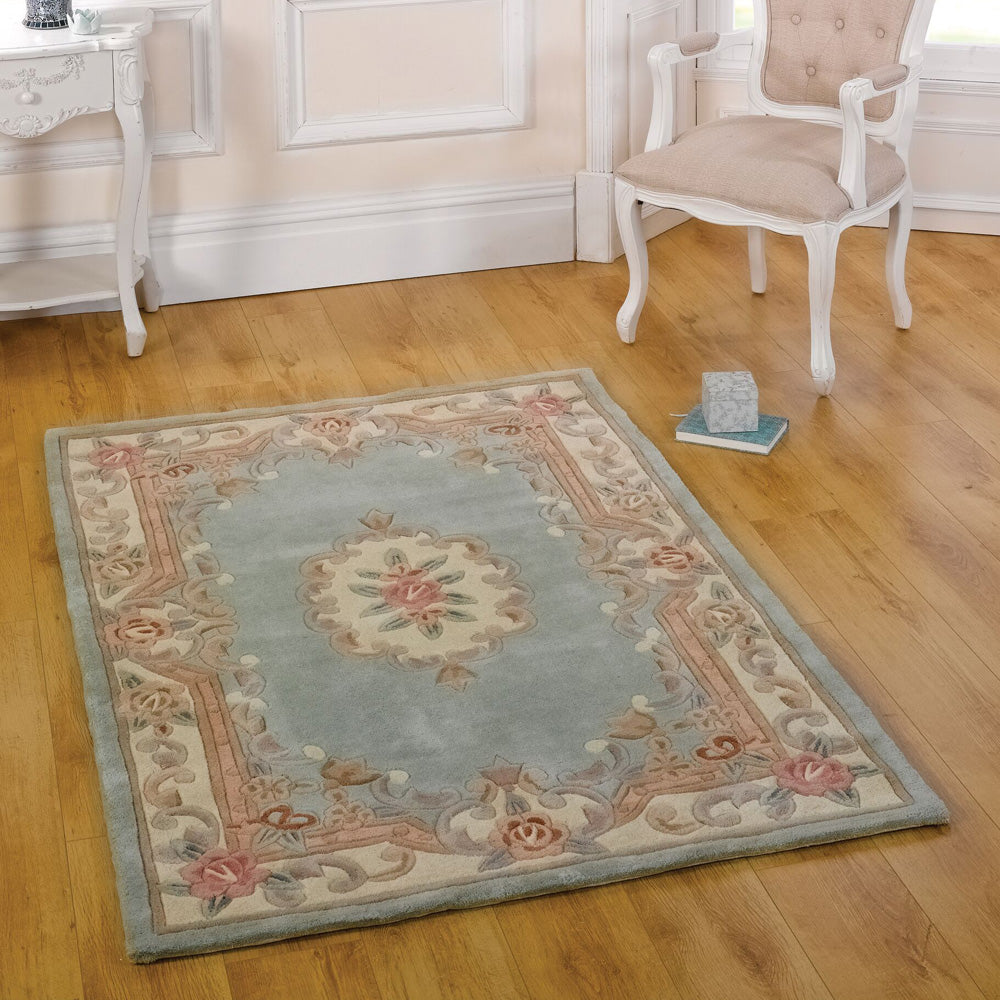 Dywan wełniany Aubusson zielony Prostokątny/120x180