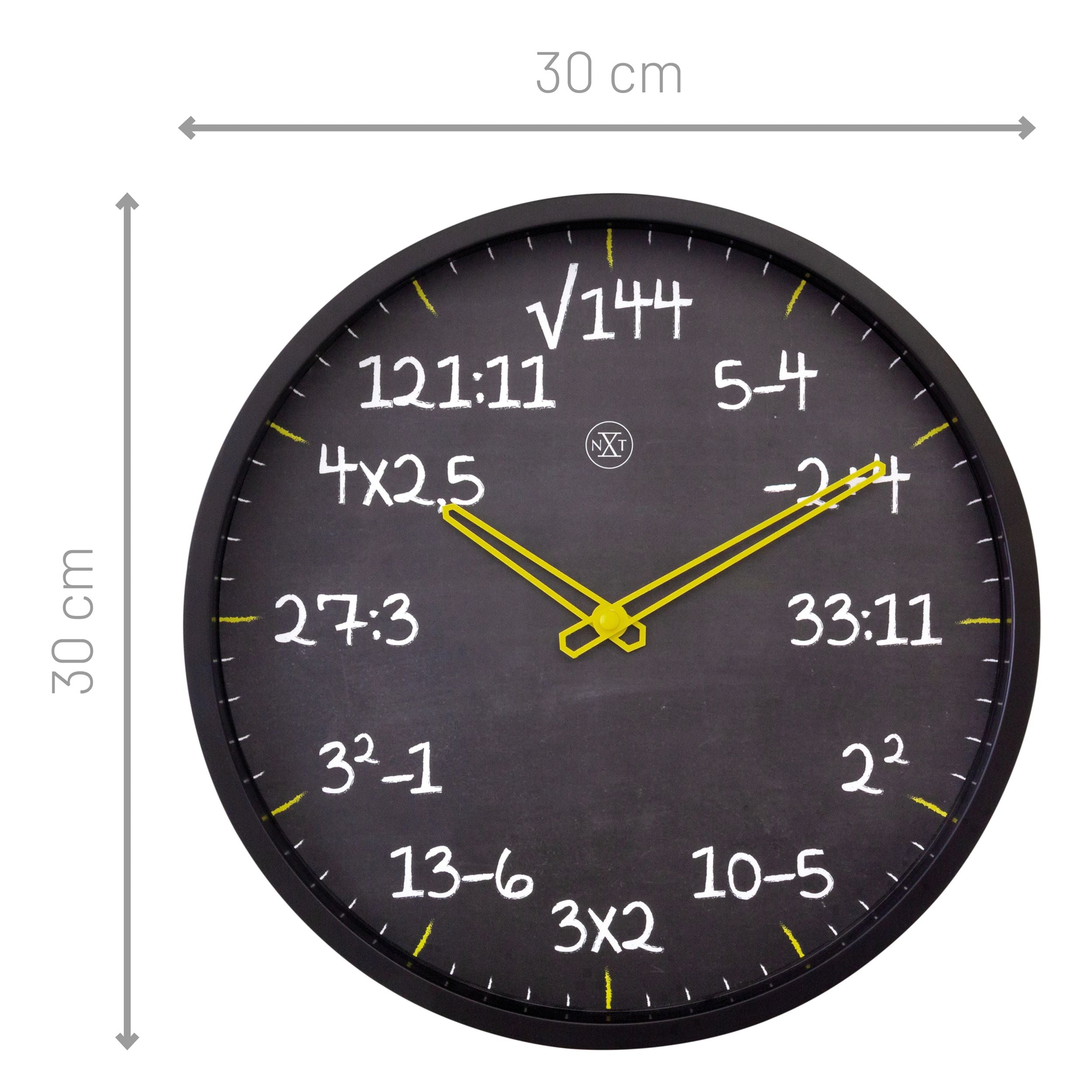 Zegar ścienny Maths 30 cm czarny