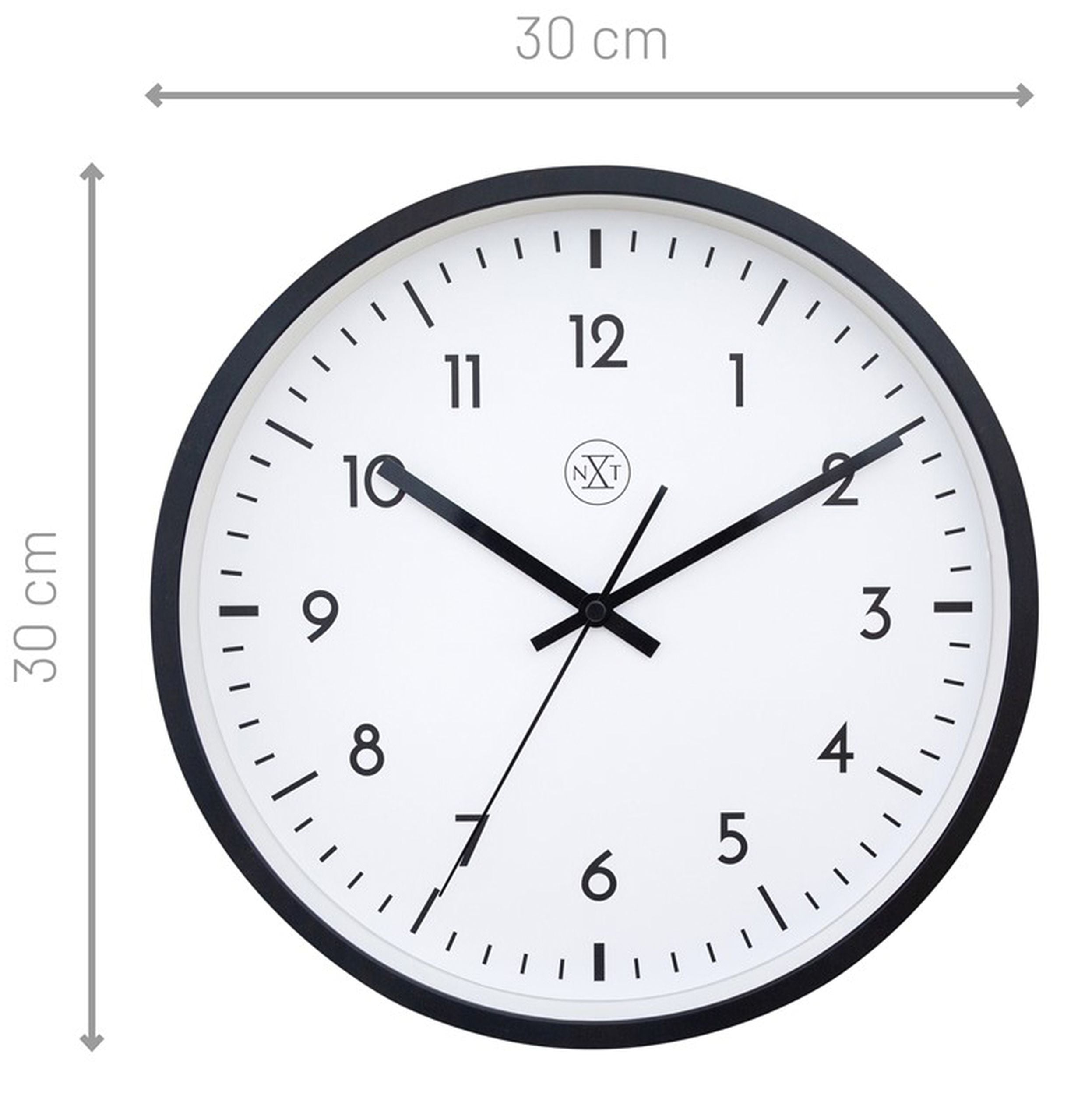 Zegar ścienny Easy Big średnica 30 cm czarno-biały