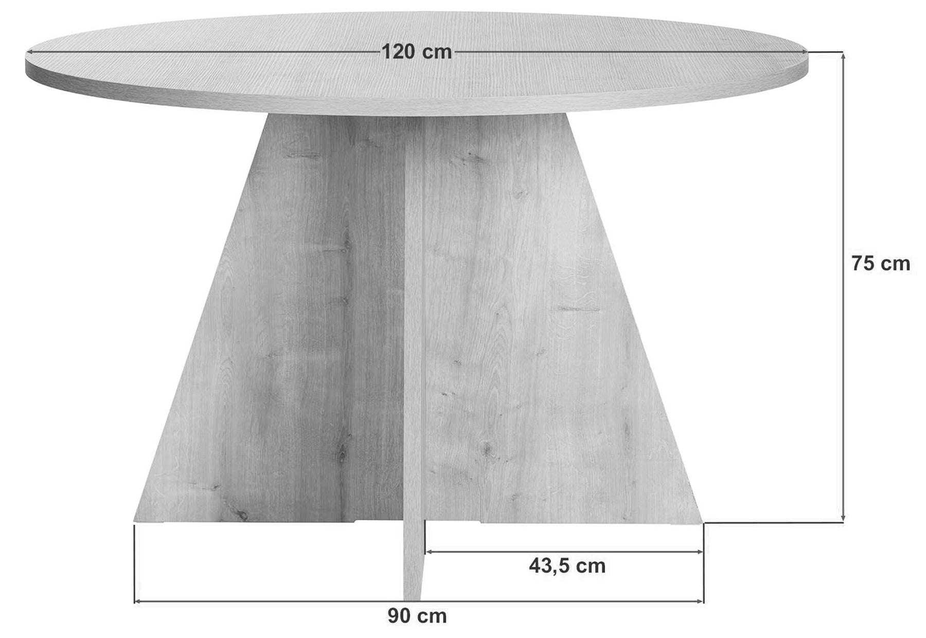 Stół okrągły do jadalni Decussio 120 cm trawertyn