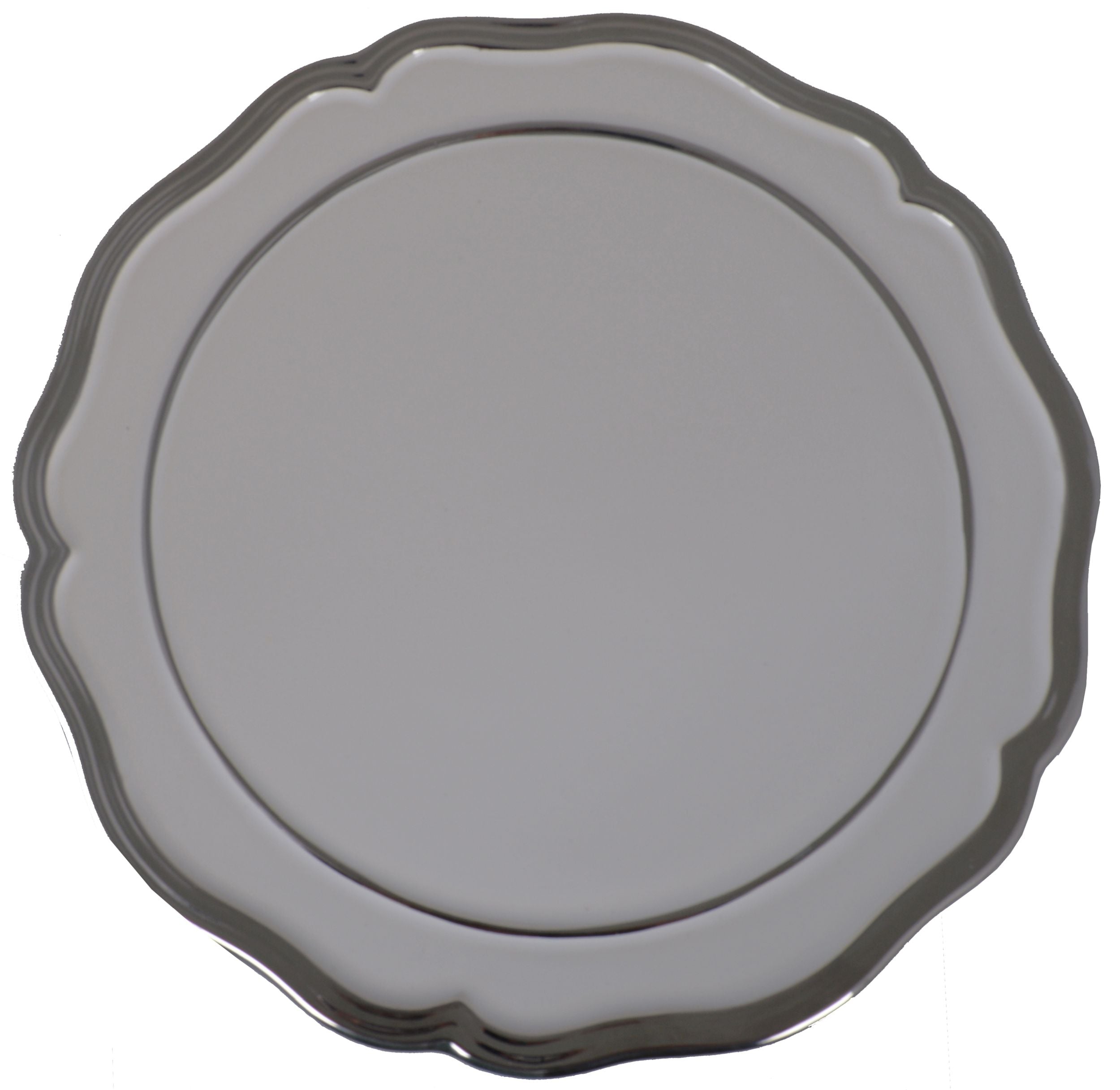 Patera Sanclon średnica 28 cm biało-srebrna