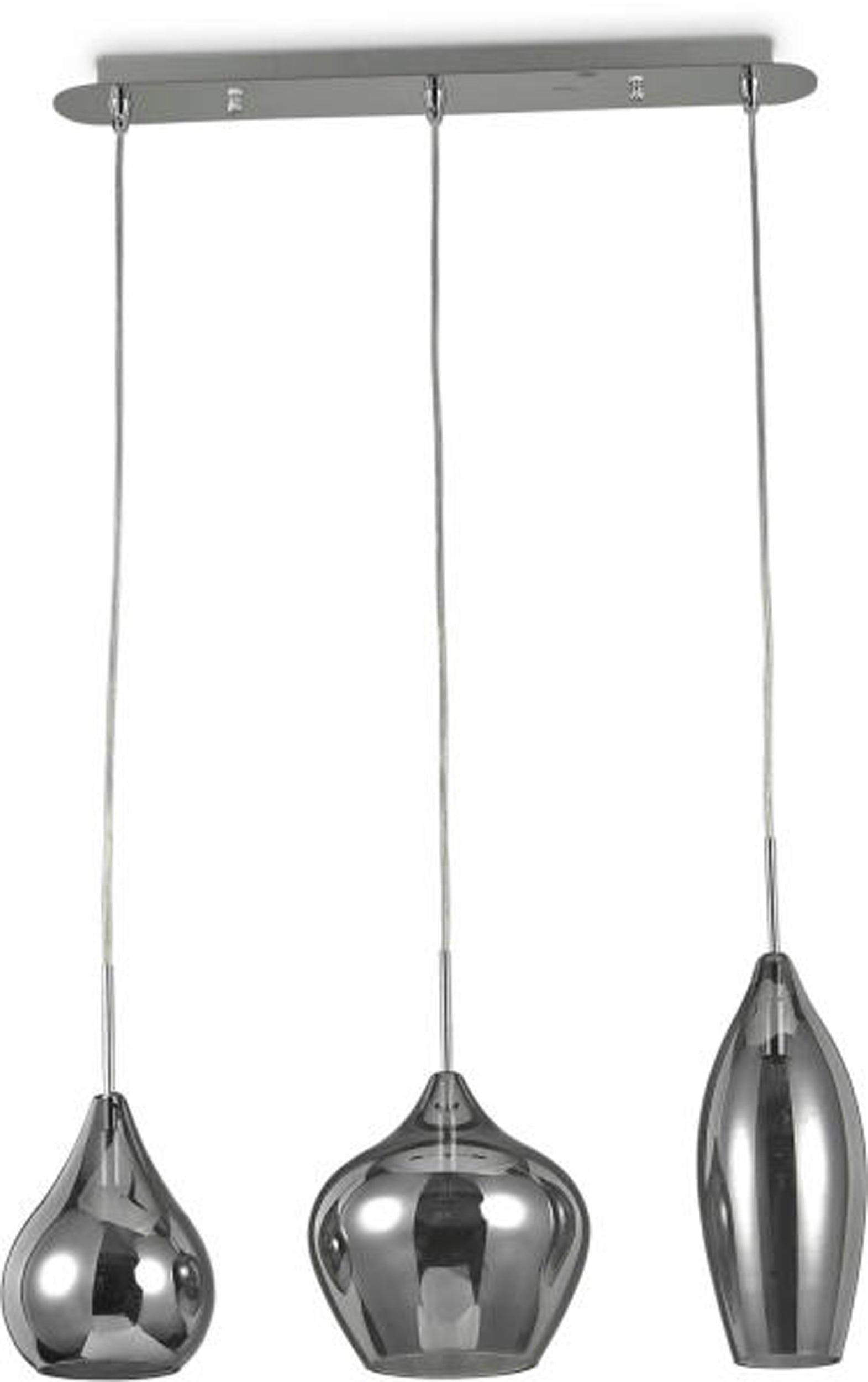 Lampa wisząca Soft x3 czarna szklana
