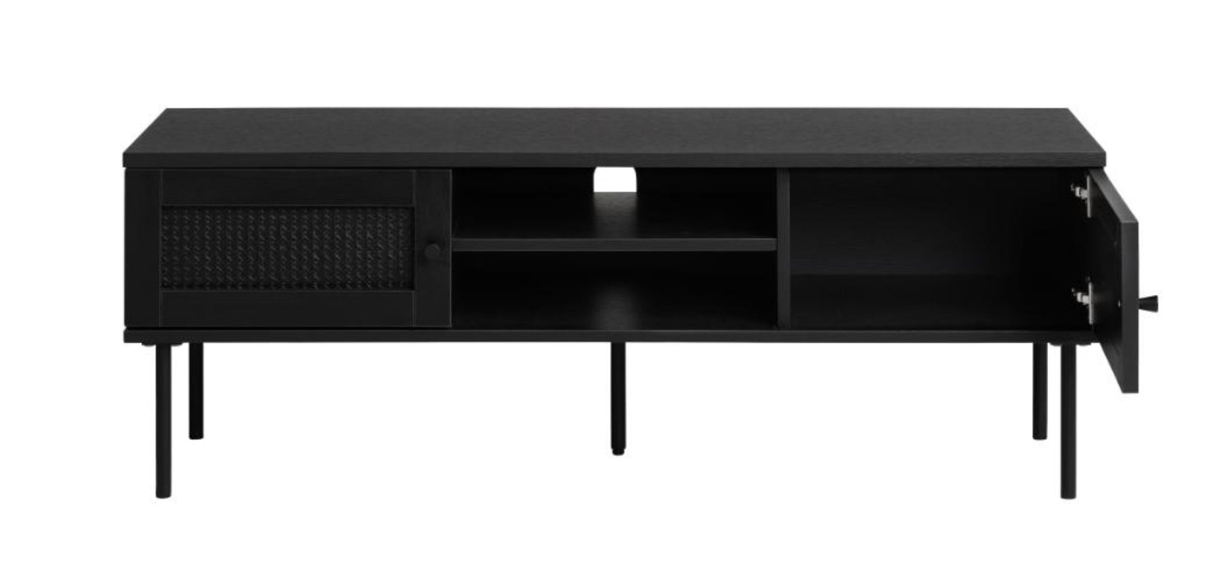 Szafka RTV Mogest 120 cm czarna plecionka boho