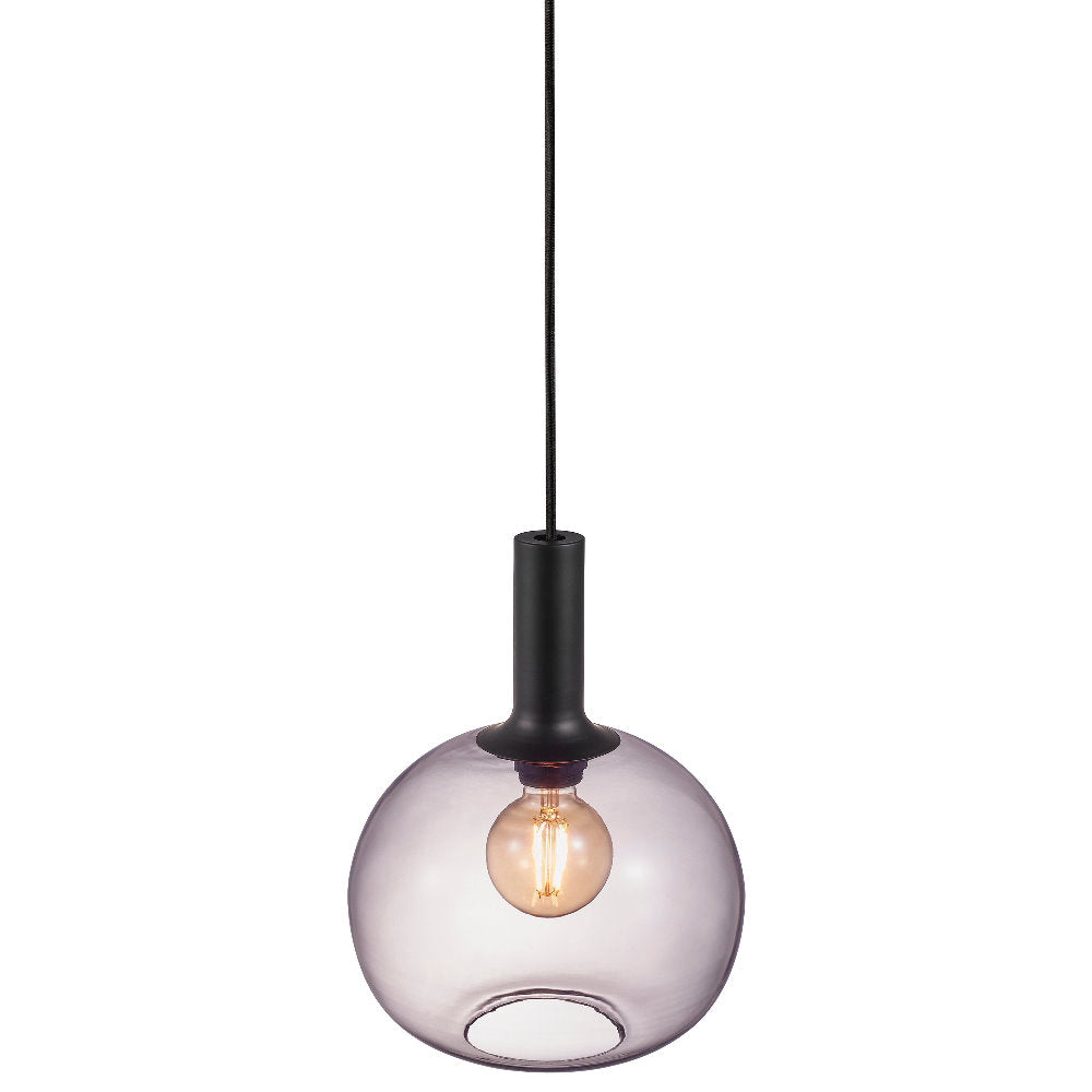Lampa wisząca Alton średnica 25 cm szare szkło