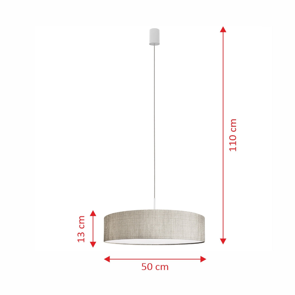 Lampa wisząca Nourie szara średnica 50 cm