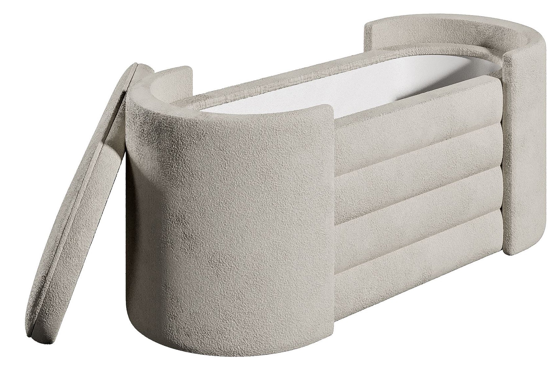 Pufa Biturs 105x42 cm otwierana jasnobeżowa
