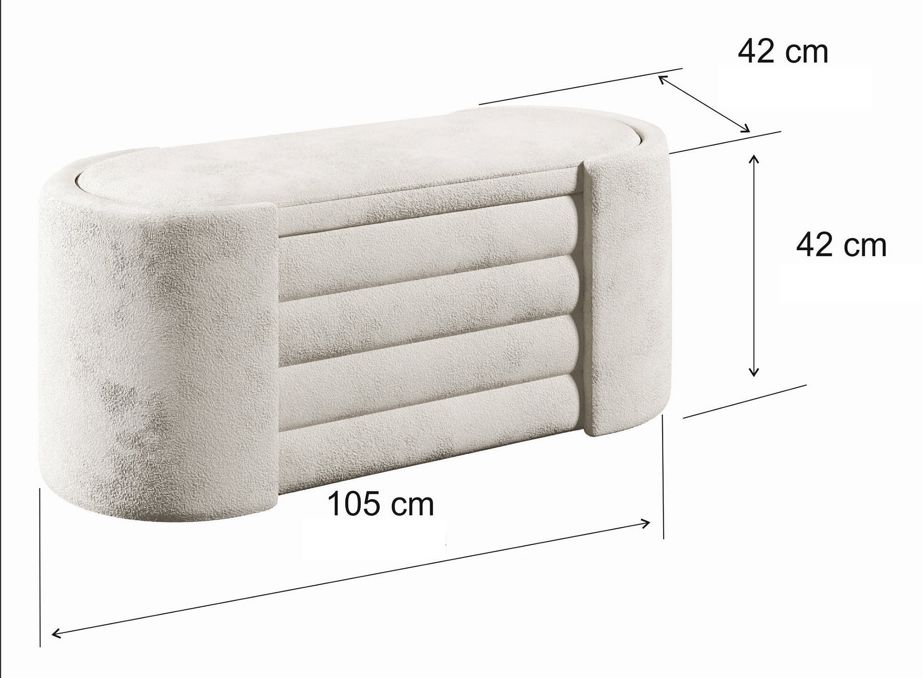 Pufa Biturs 105x42 cm otwierana jasnobeżowa