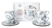 Zestaw filiżanek dla 4 os. porcelanowy Jenny 250 ml wielokolorowy