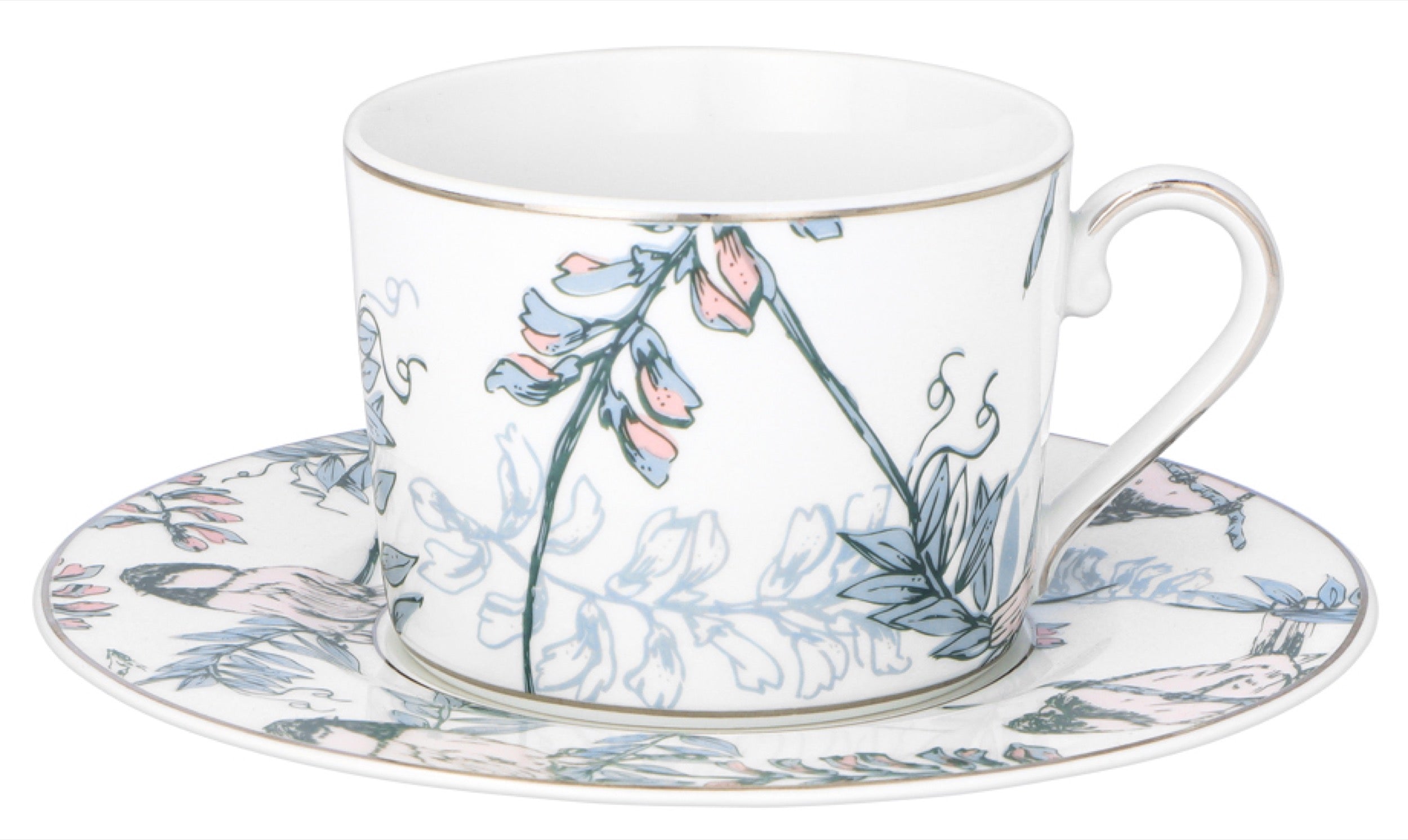 Zestaw filiżanek dla 4 os. porcelanowy Jenny 250 ml wielokolorowy