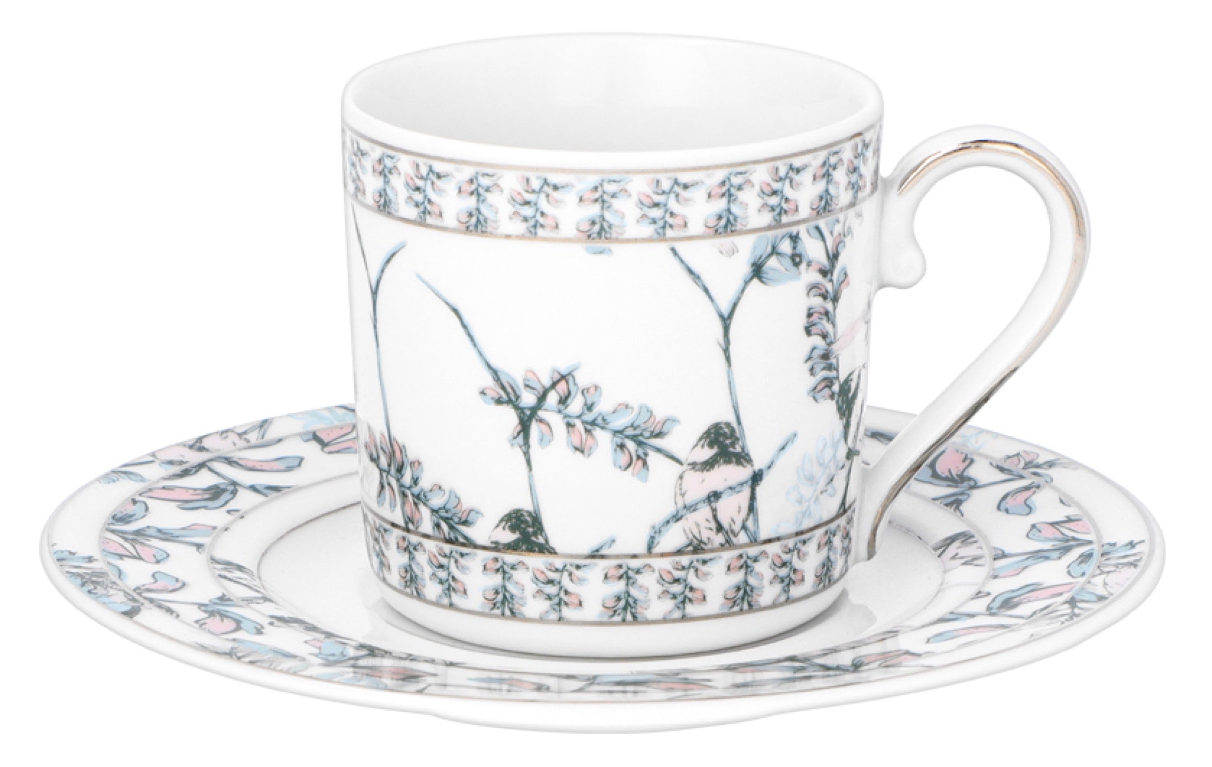 Zestaw filiżanek dla 4 os. porcelanowy Jenny 100 ml wielokolorowy