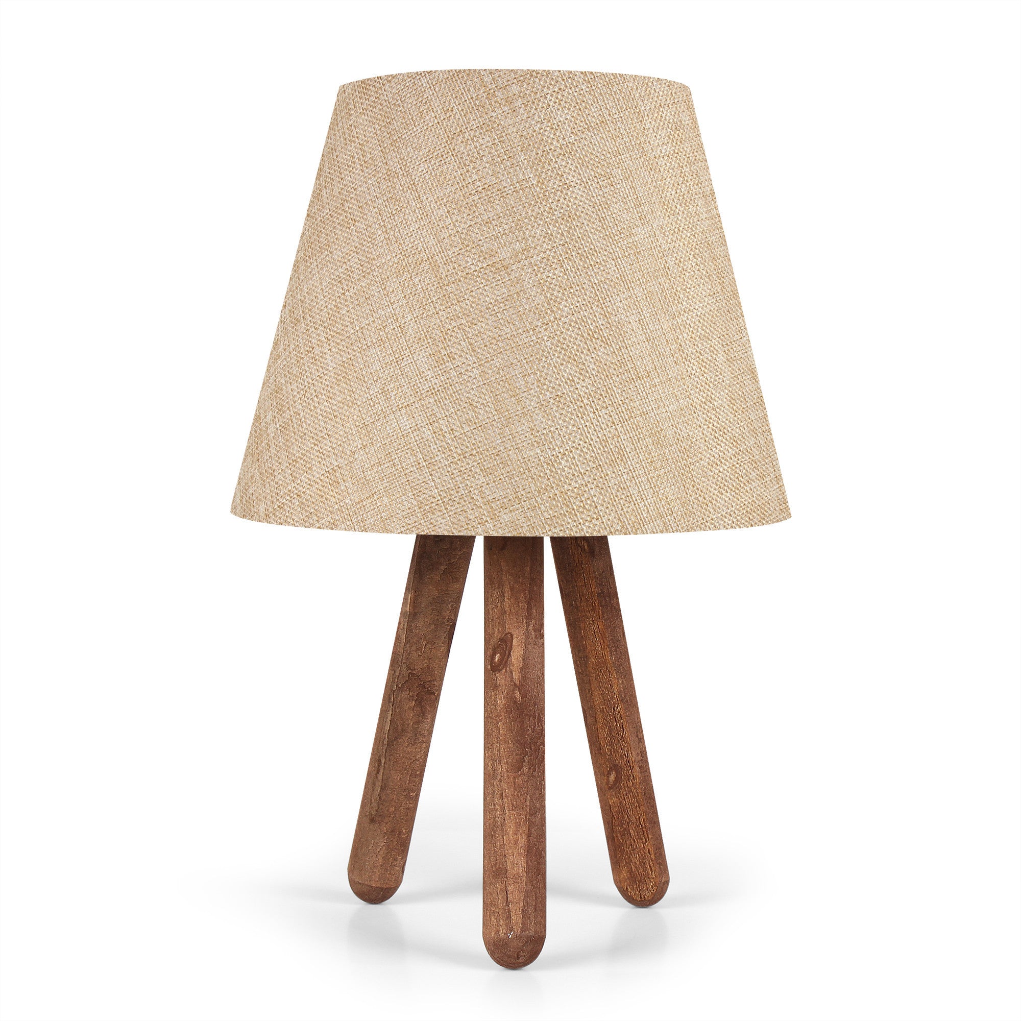 Lampka na biurko Rogatelly kremowy klosz/ drewno bukowe