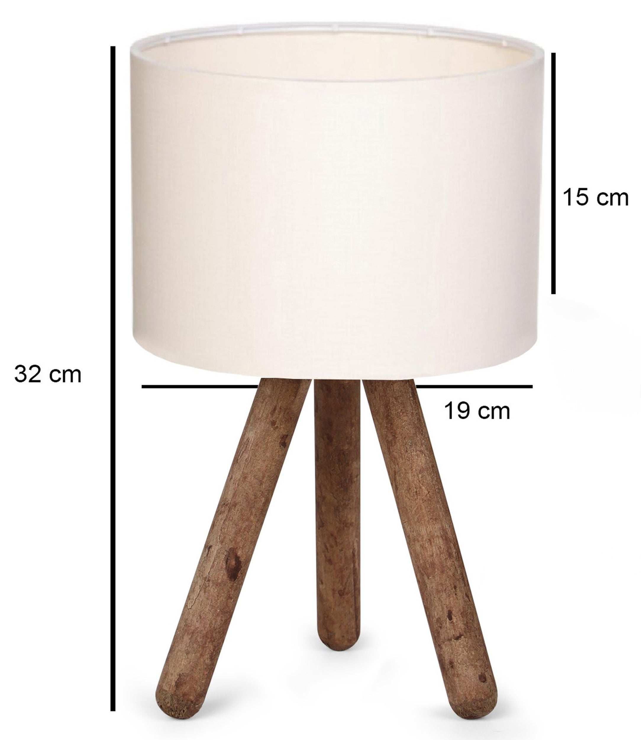 Lampa stołowa Fiestvier kremowy klosz/drewno bukowe