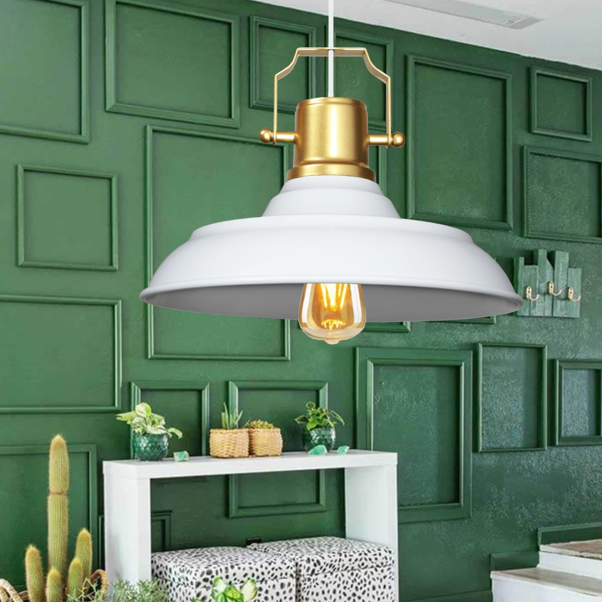 Lampa wisząca Rebrect średnica 25 cm biała