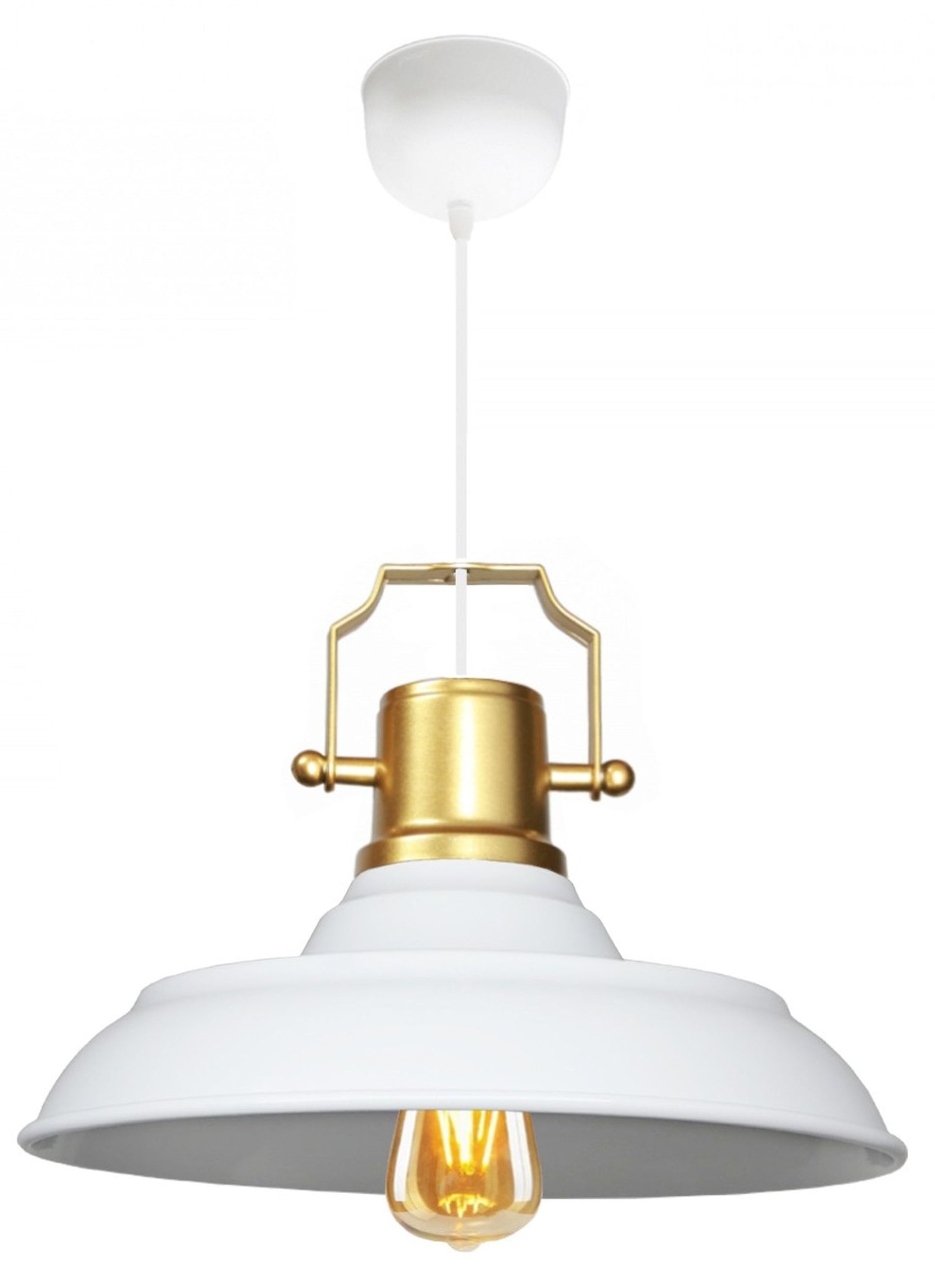 Lampa wisząca Rebrect średnica 25 cm biała