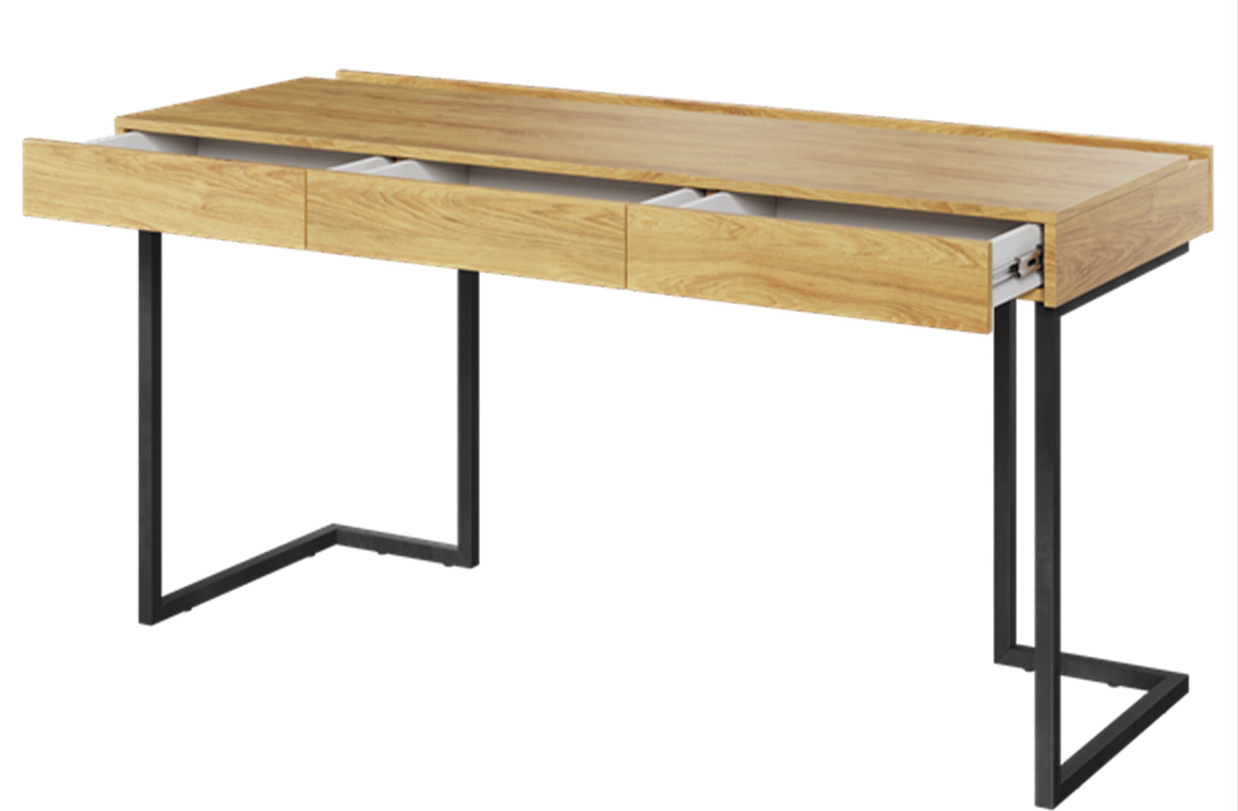 Biurko Teen Flex z szufladami 150 cm Hikora naturalna / raw steel