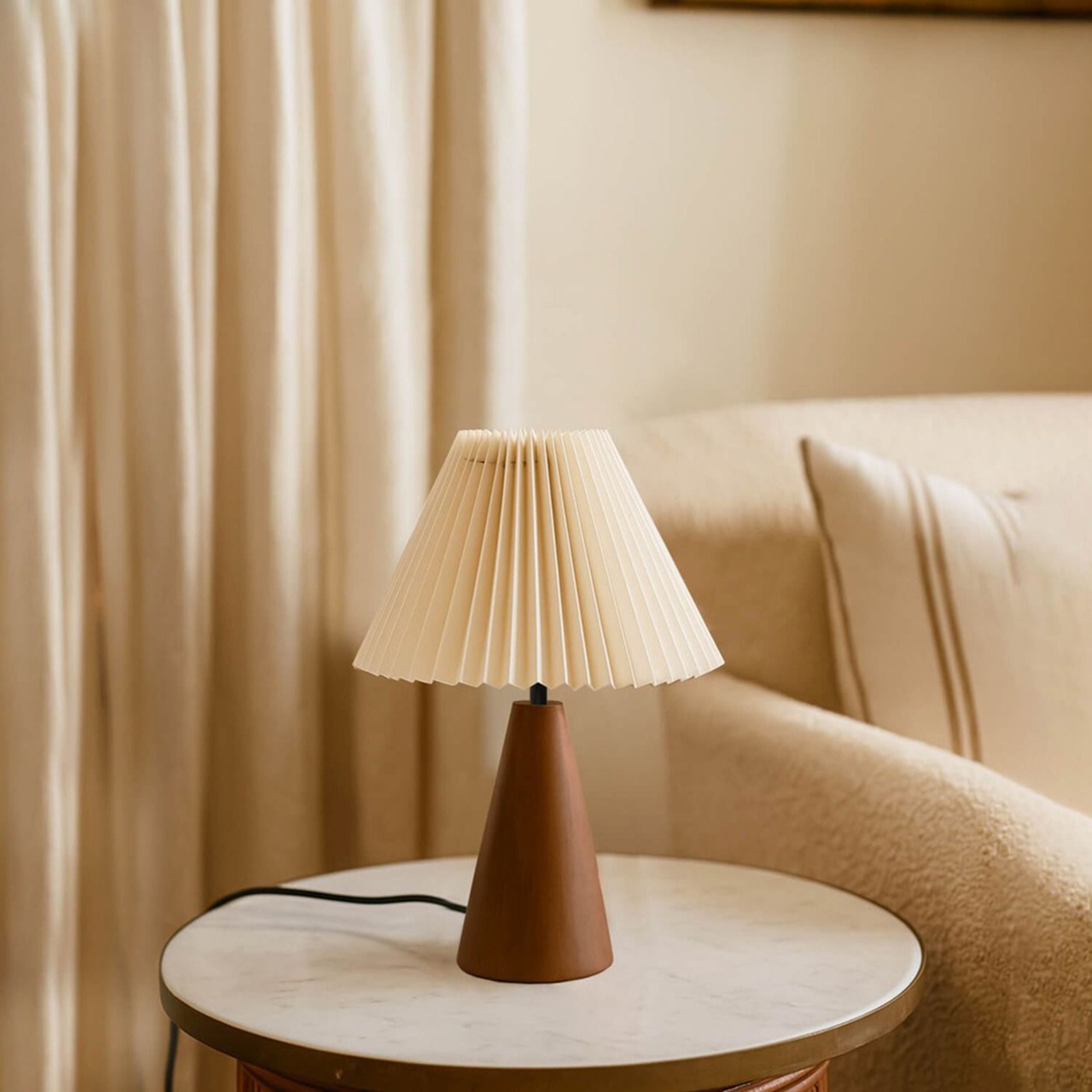 Lampa stołowa Muse brązowo-kremowa